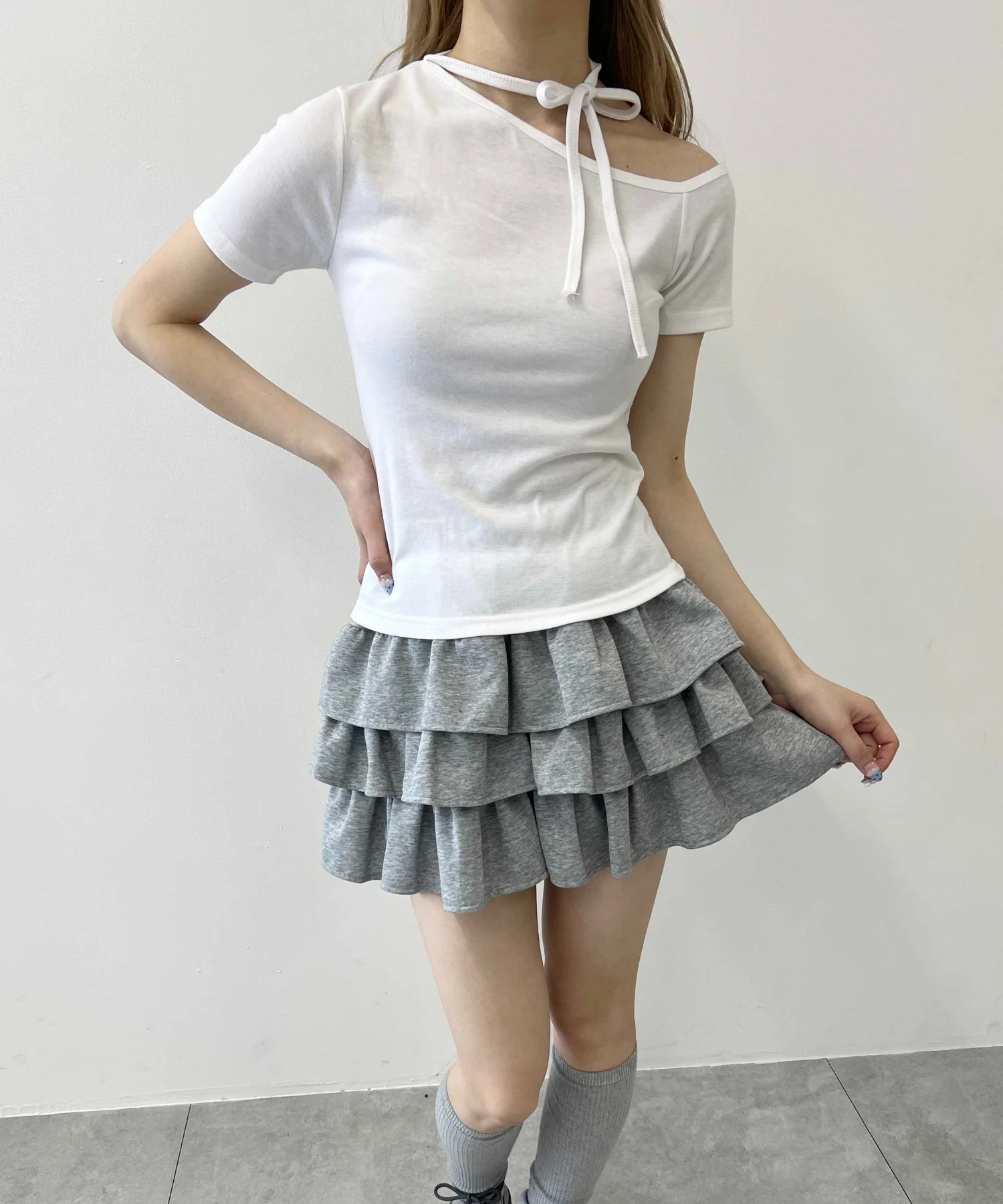 チョーカーデザインワンショルピチT - Image 16