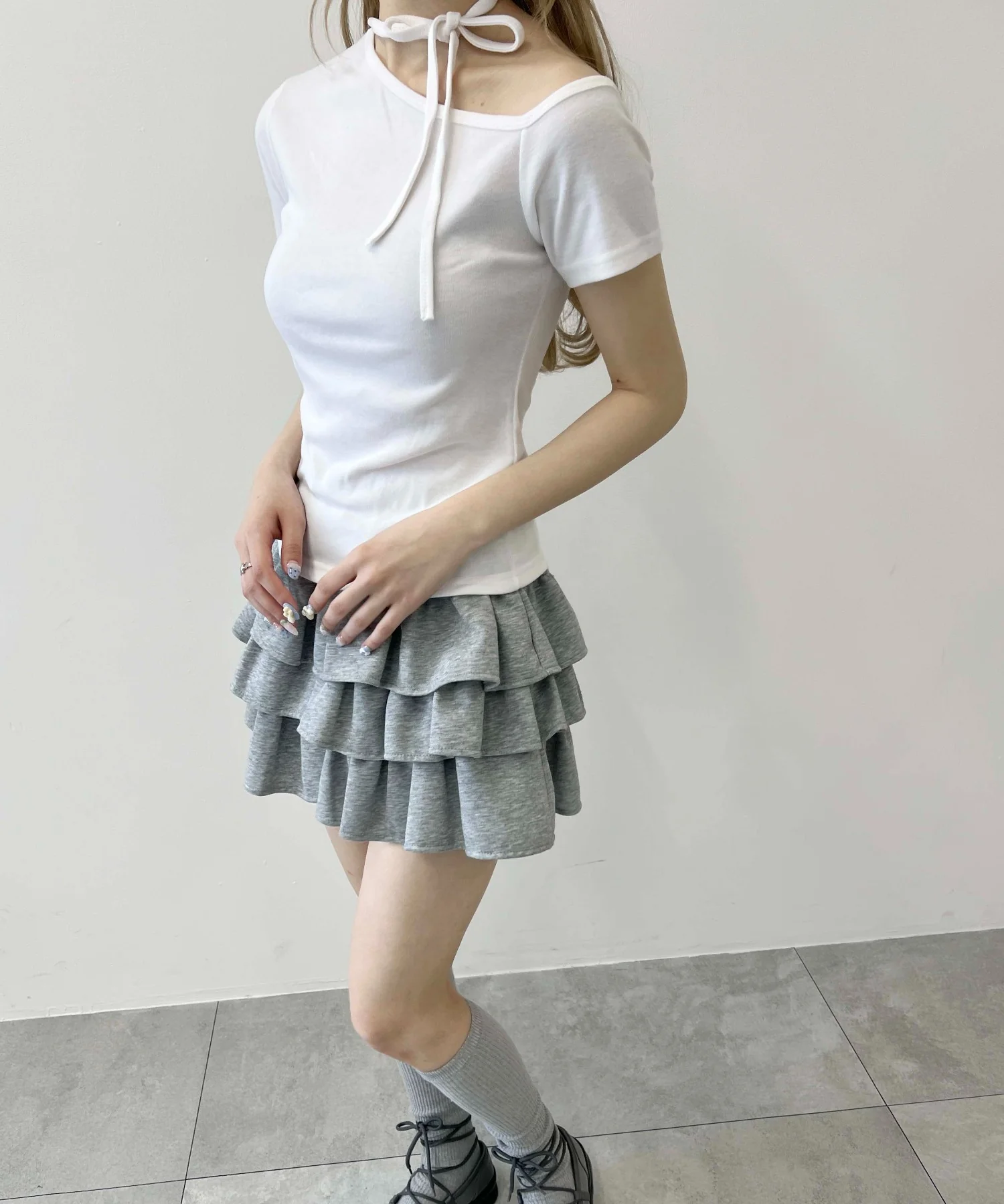 チョーカーデザインワンショルピチT - Image 17