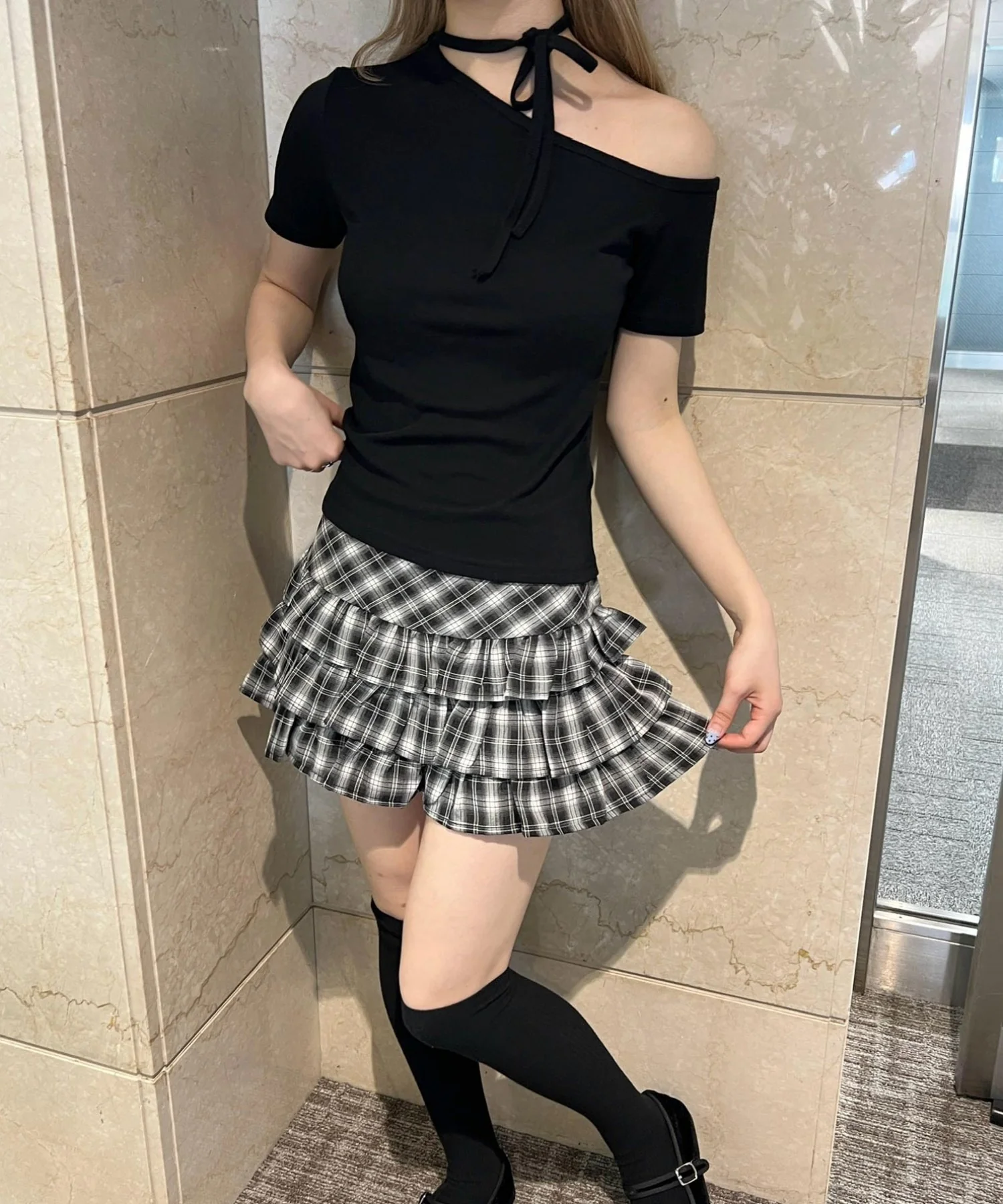 チョーカーデザインワンショルピチT - Image 23