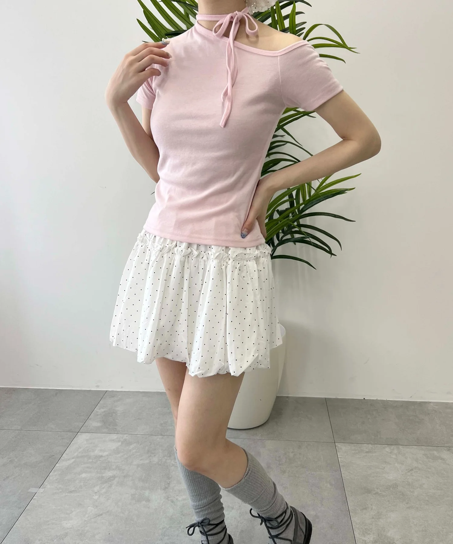 チョーカーデザインワンショルピチT - Image 6