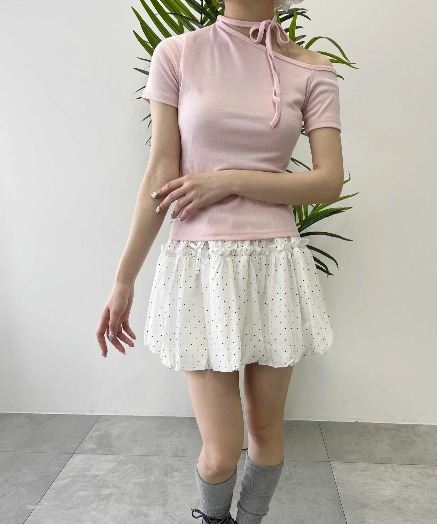チョーカーデザインワンショルピチT - Image 9