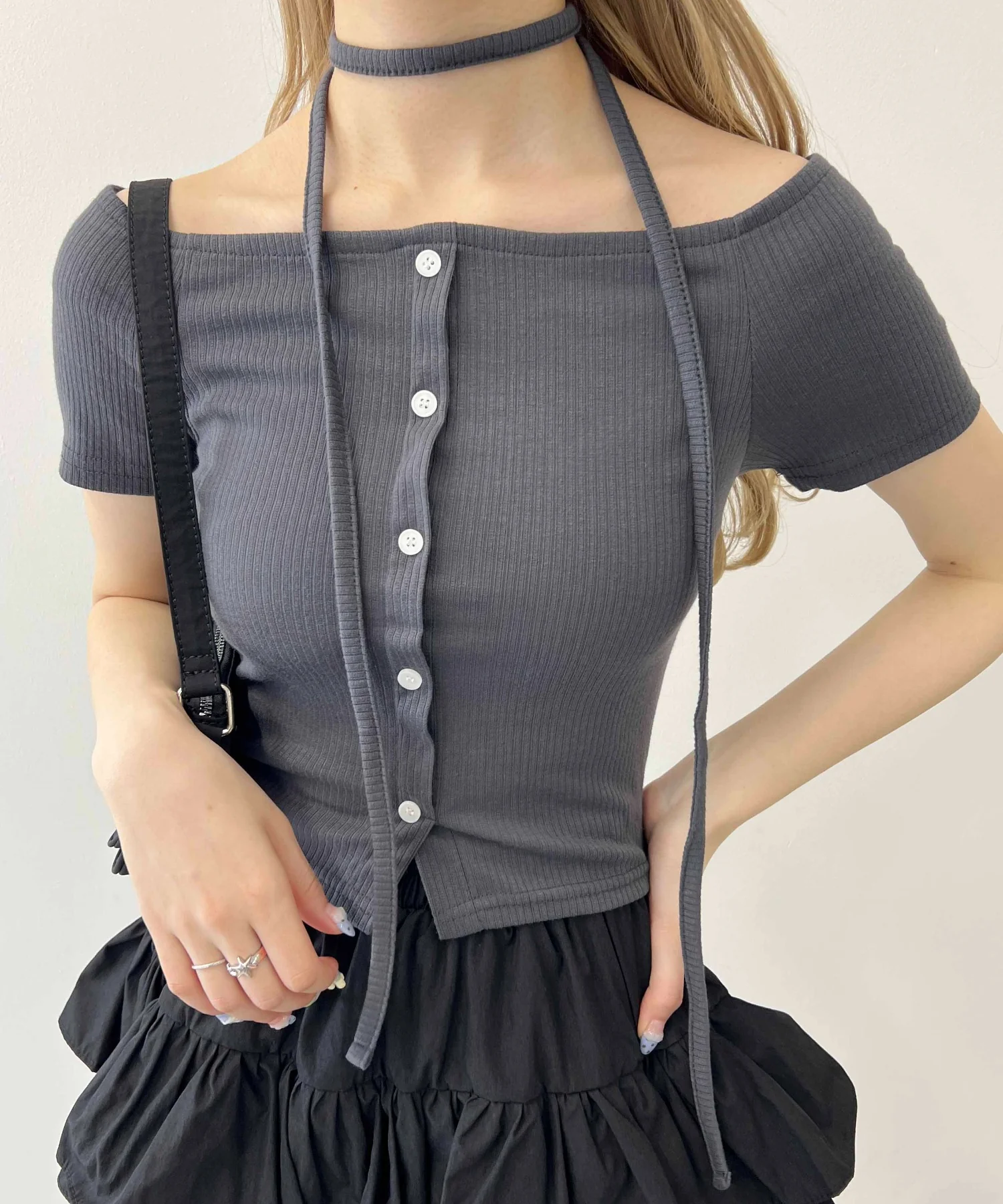 チョーカーセットオフショルTシャツ - Image 10