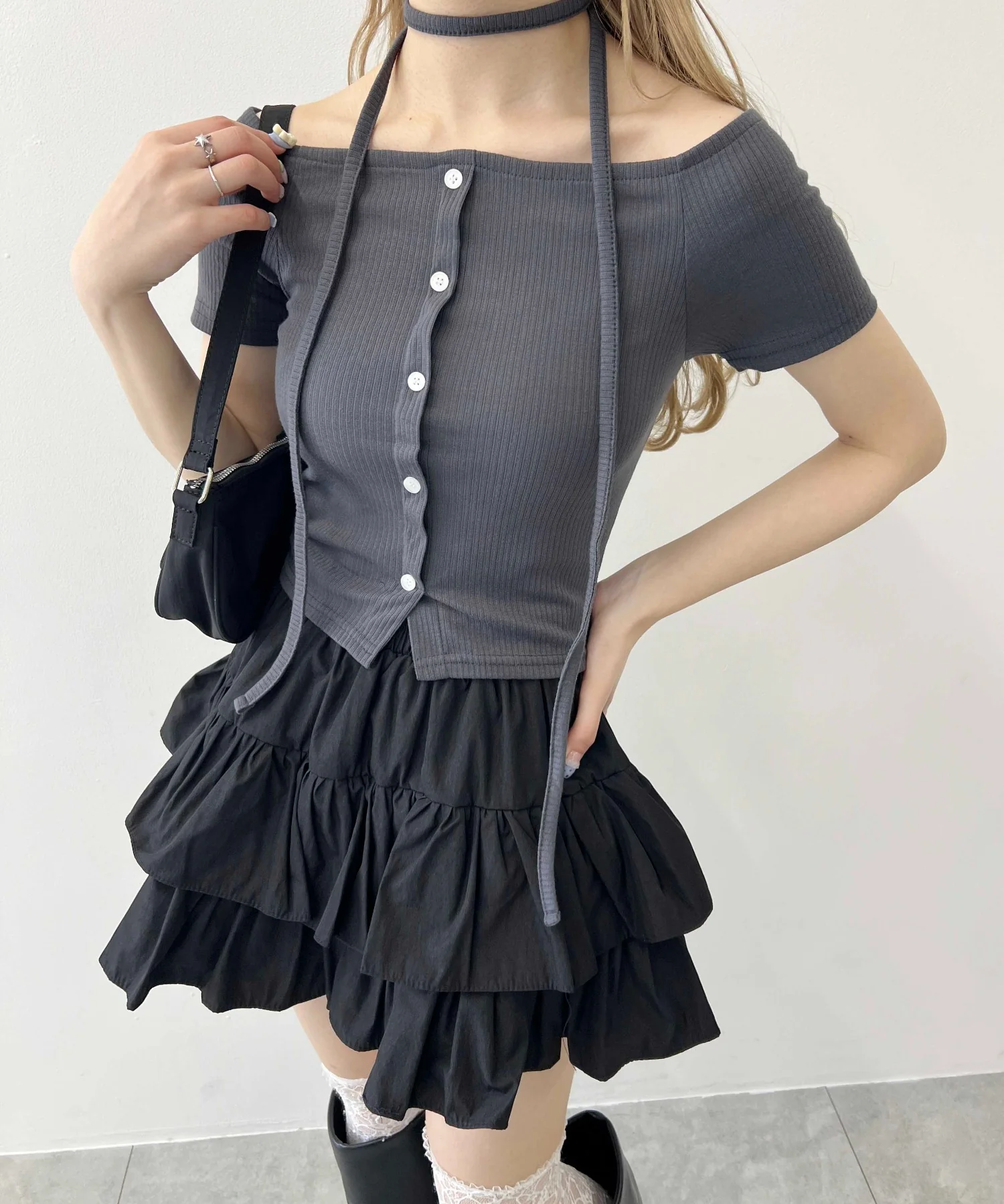 チョーカーセットオフショルTシャツ - Image 13