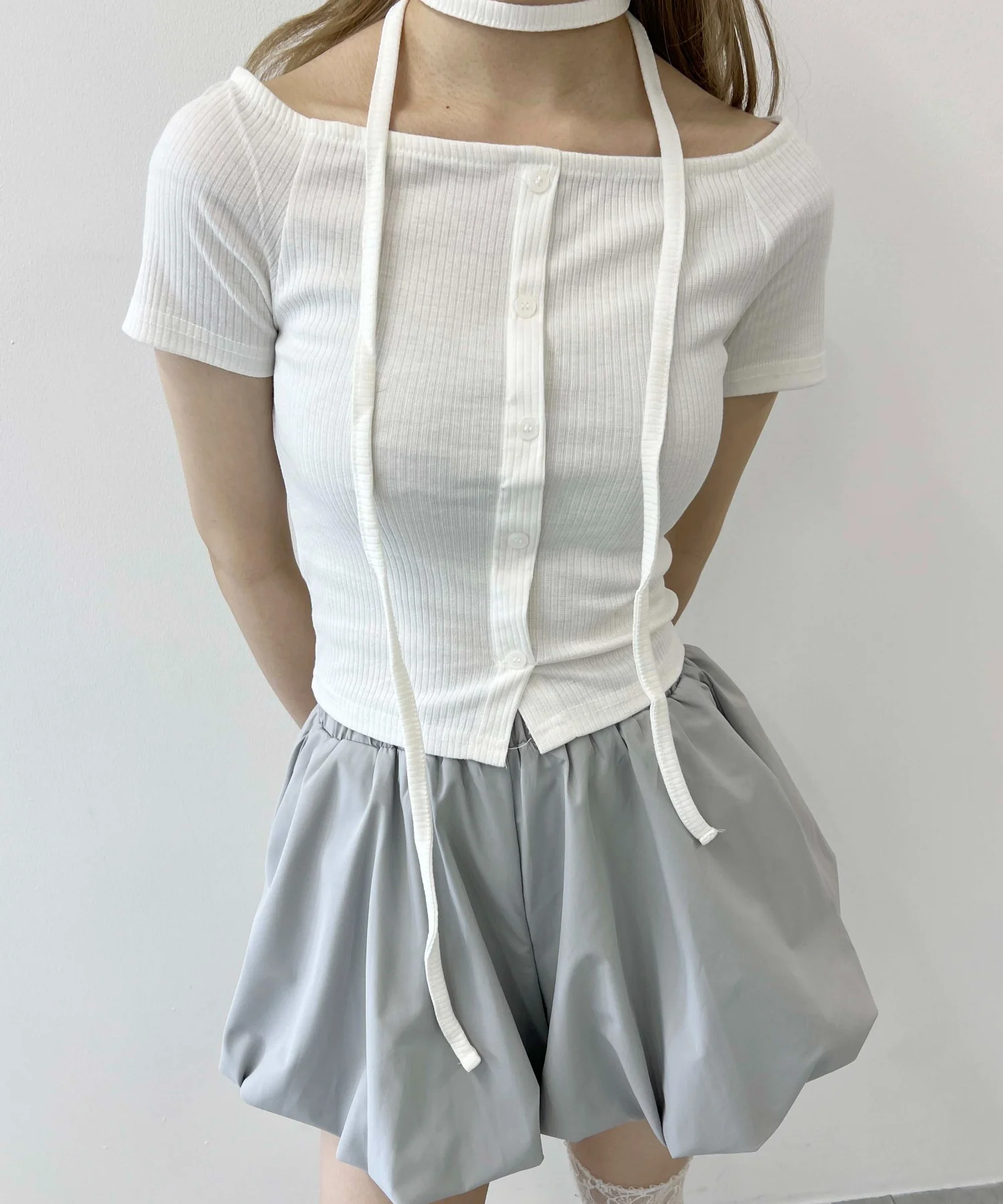 チョーカーセットオフショルTシャツ - Image 6