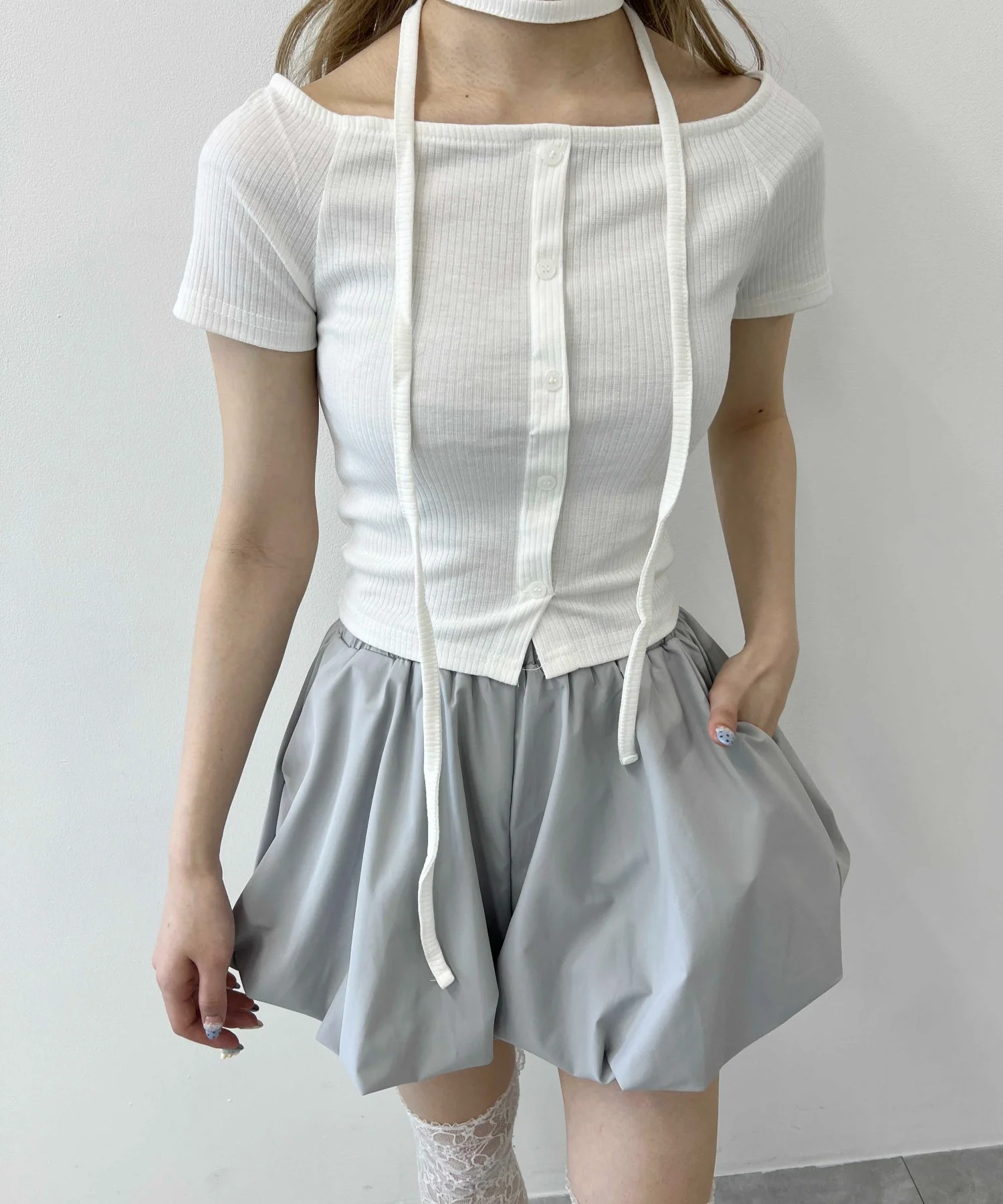 チョーカーセットオフショルTシャツ - Image 7