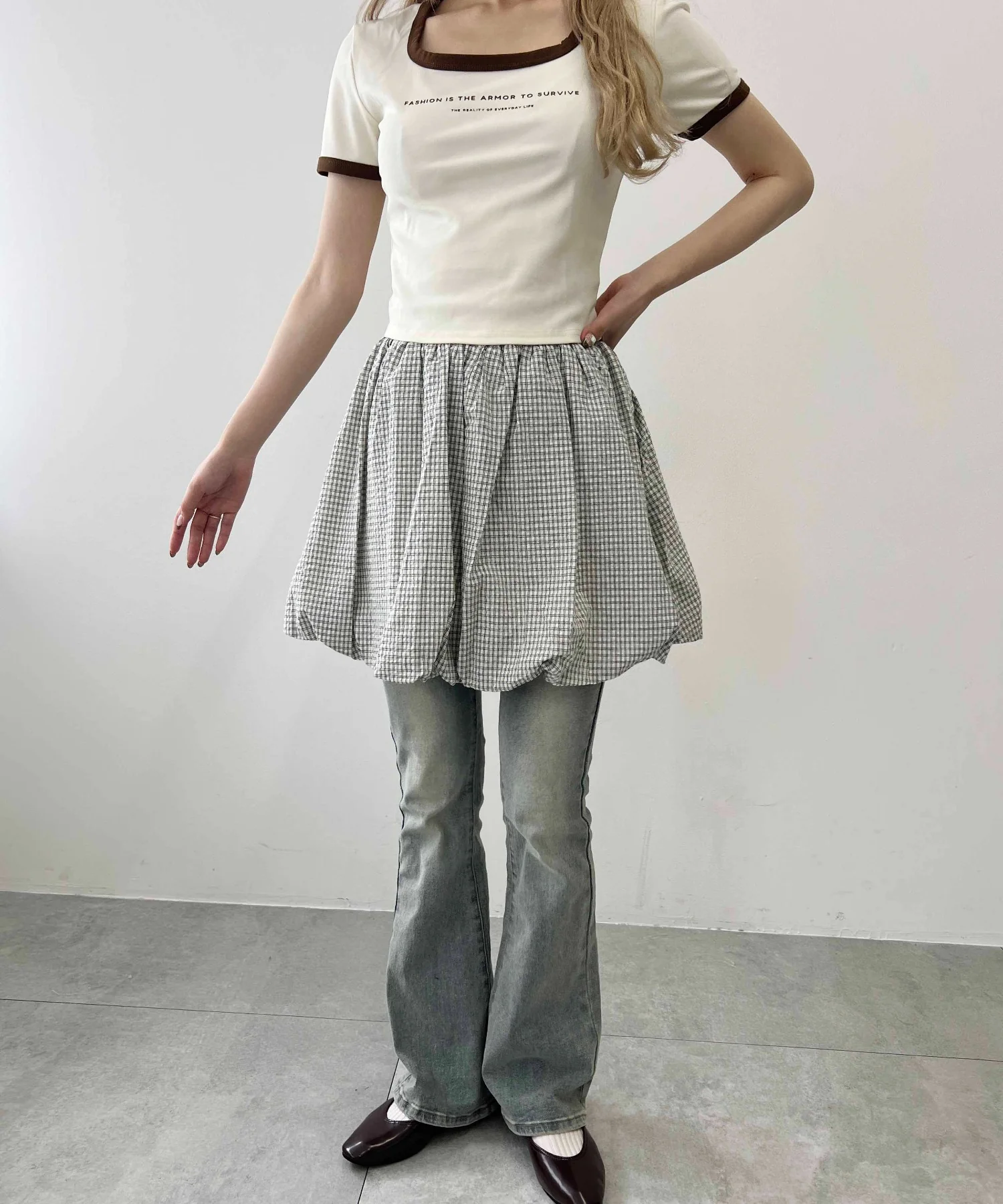 チェックバルーンスカート - Image 19