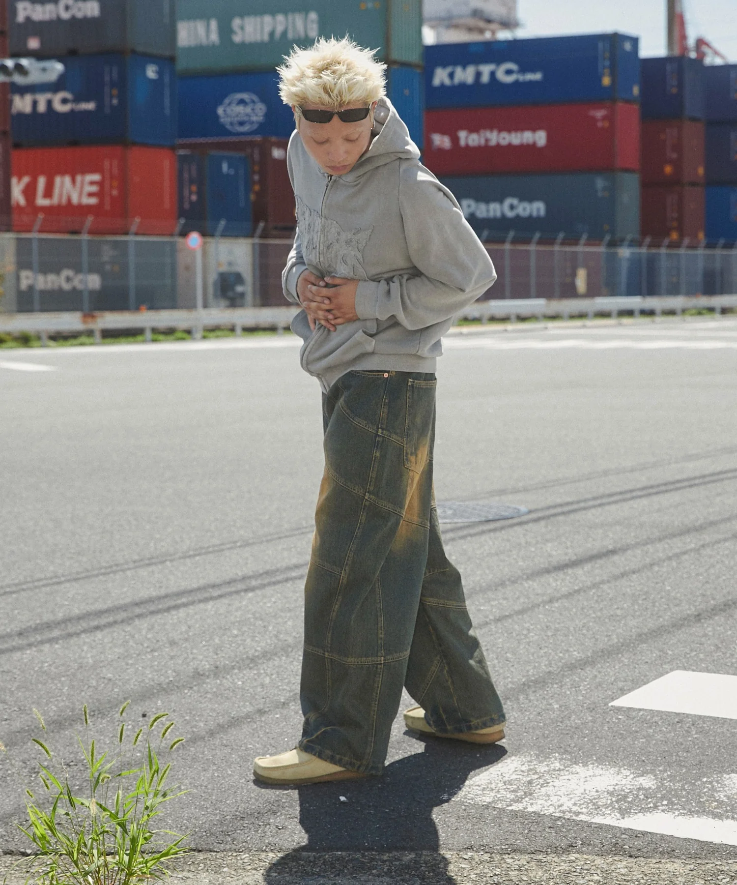 ピグメントダメージアップリケZIPパーカー - Image 21