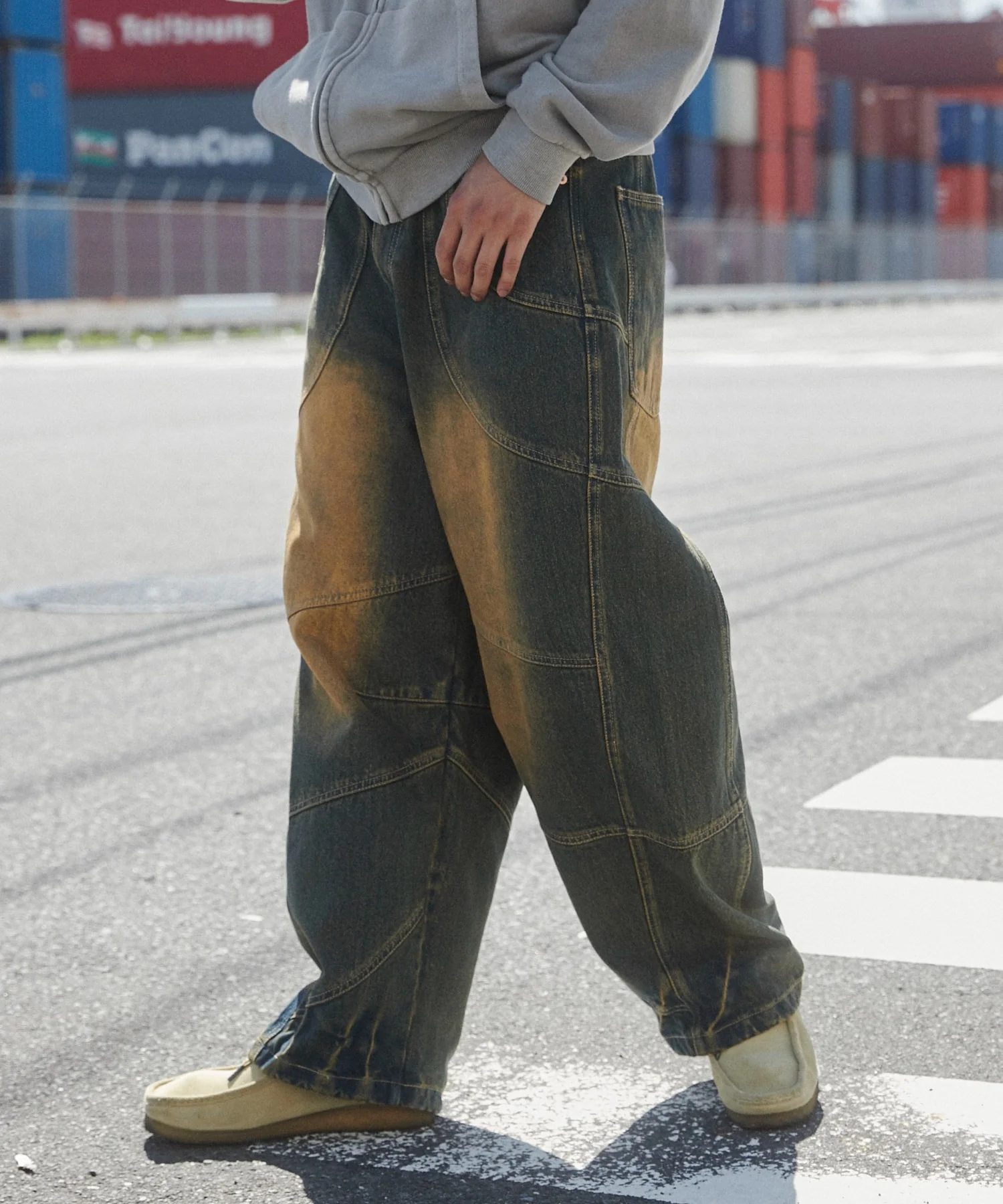 スーパービッグバレルレッグデニムパンツ - Image 5