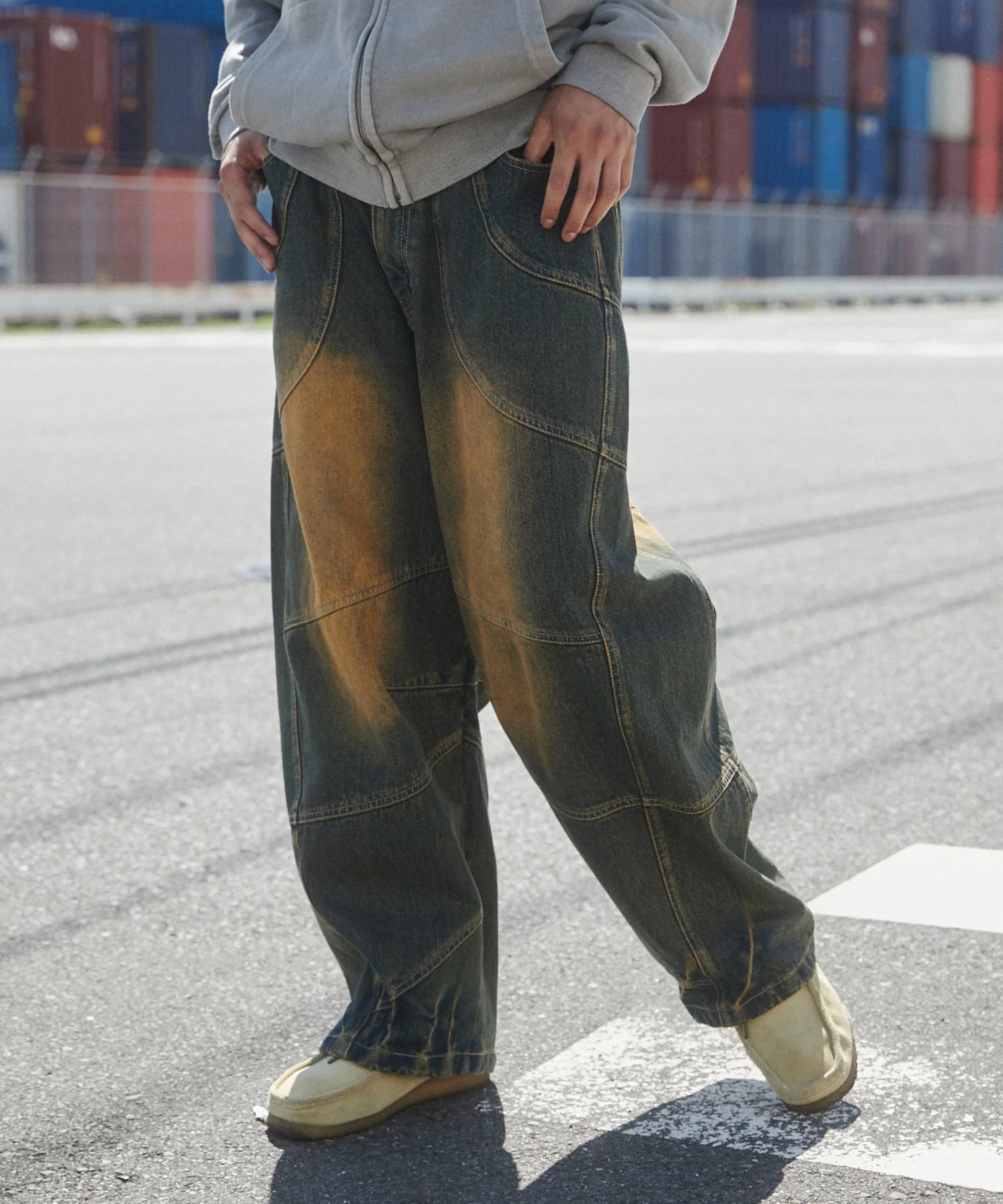 スーパービッグバレルレッグデニムパンツ - Image 6