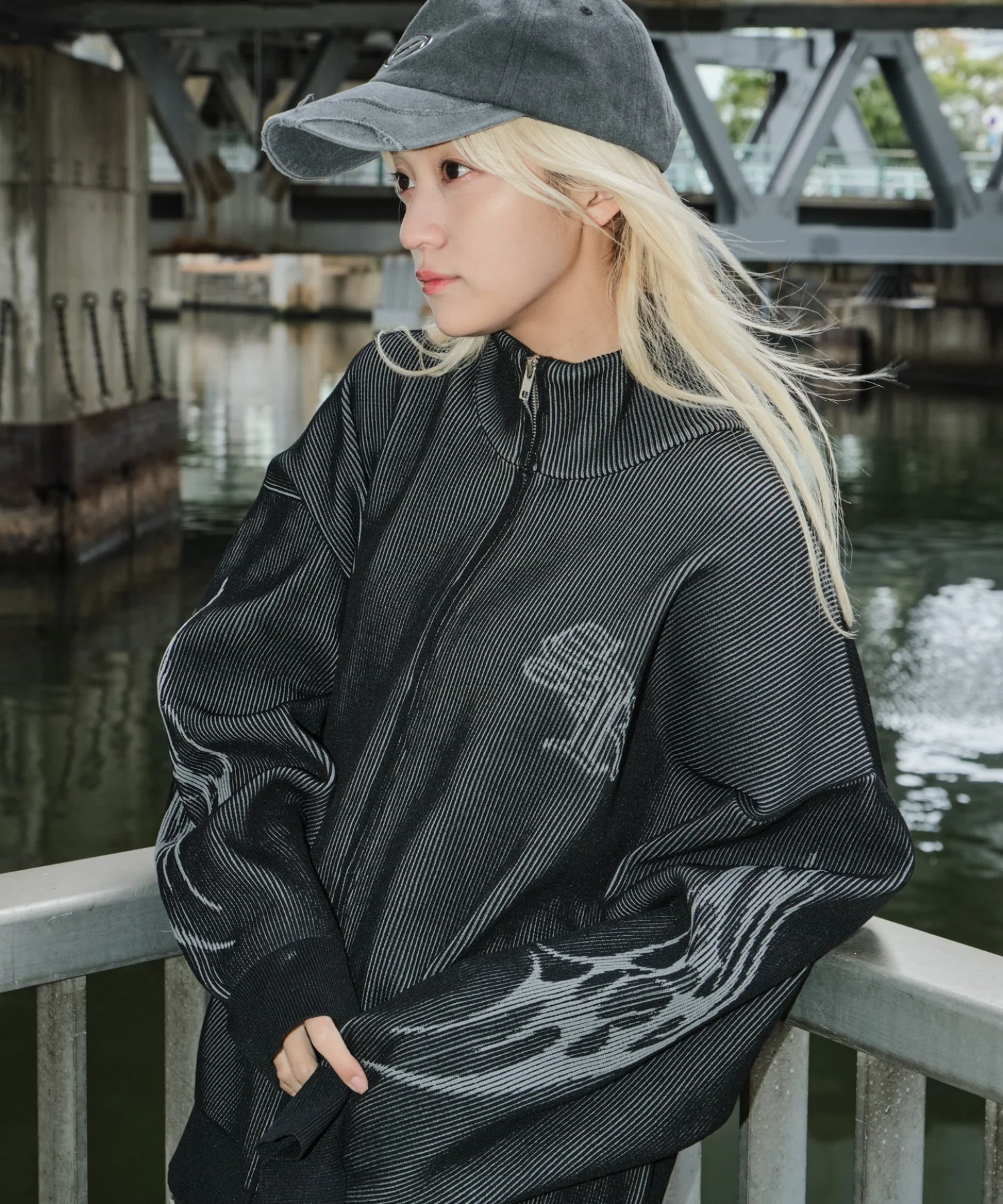 トライバルスリーブニットブルゾン - Image 23