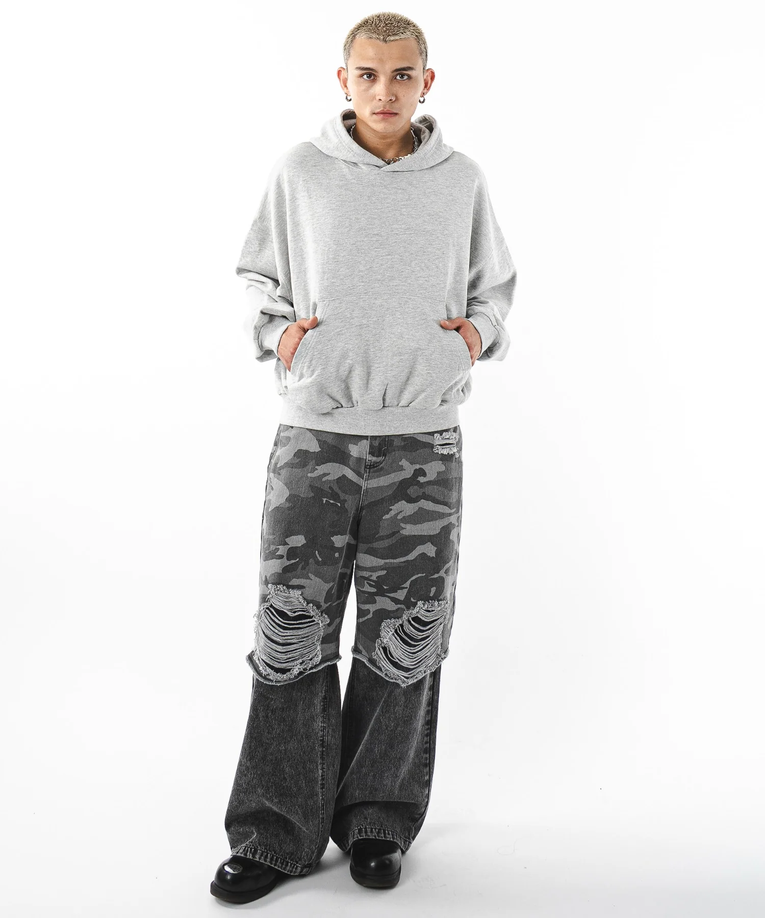 バルーンクロップドプルパーカー - Image 13