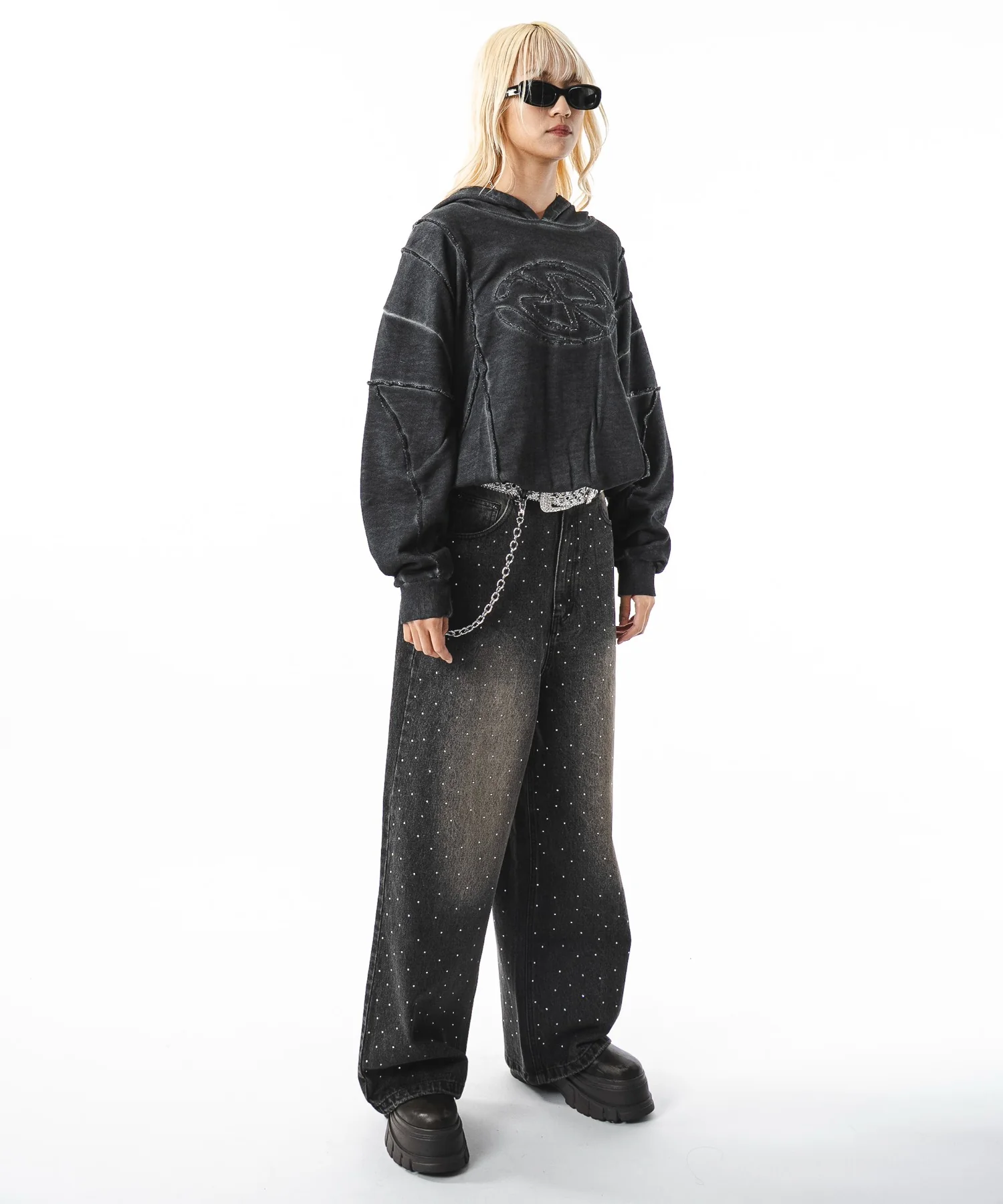 スーパーバギーラインストーンデニムパンツ - Image 10