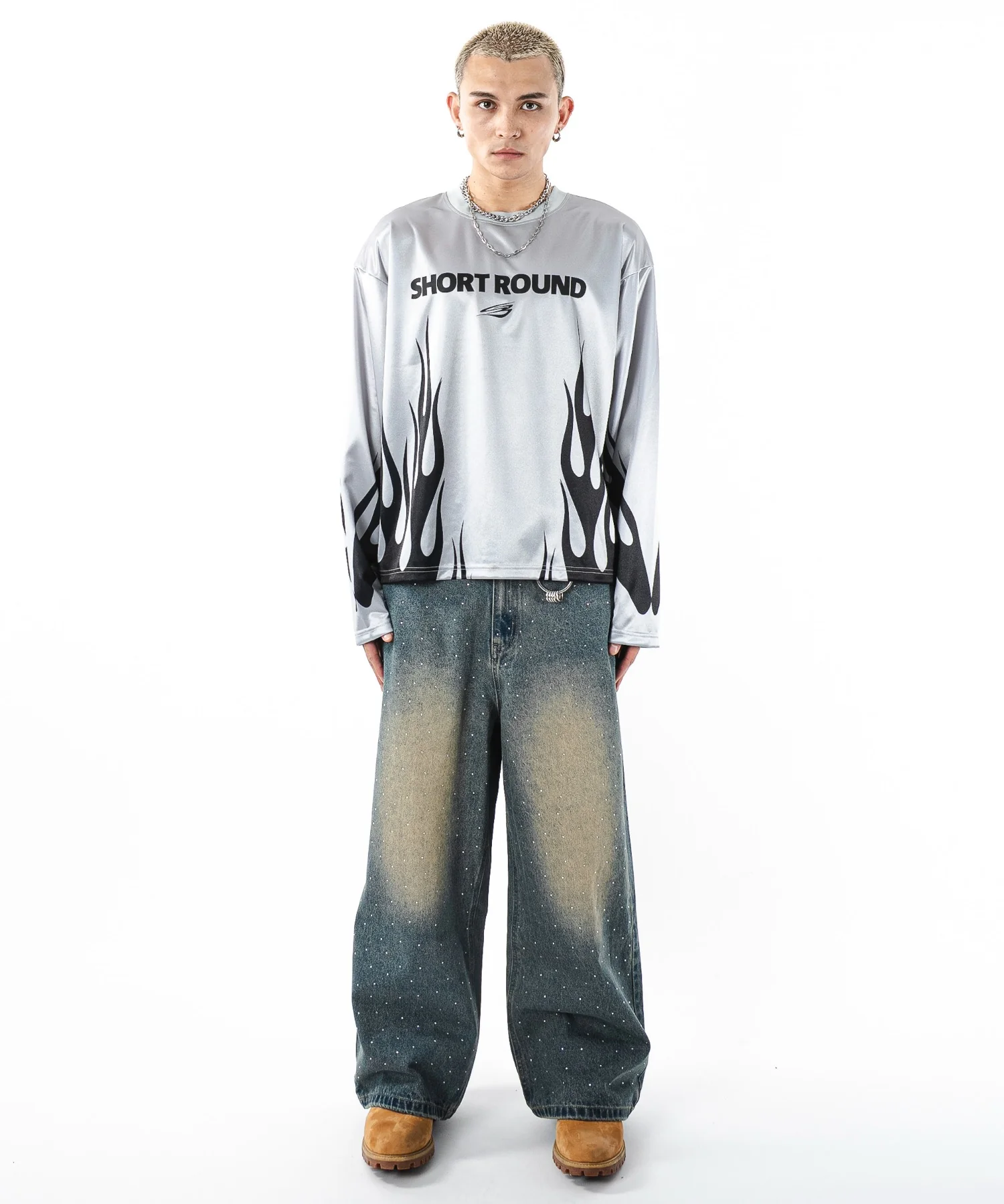 スーパーバギーラインストーンデニムパンツ - Image 11