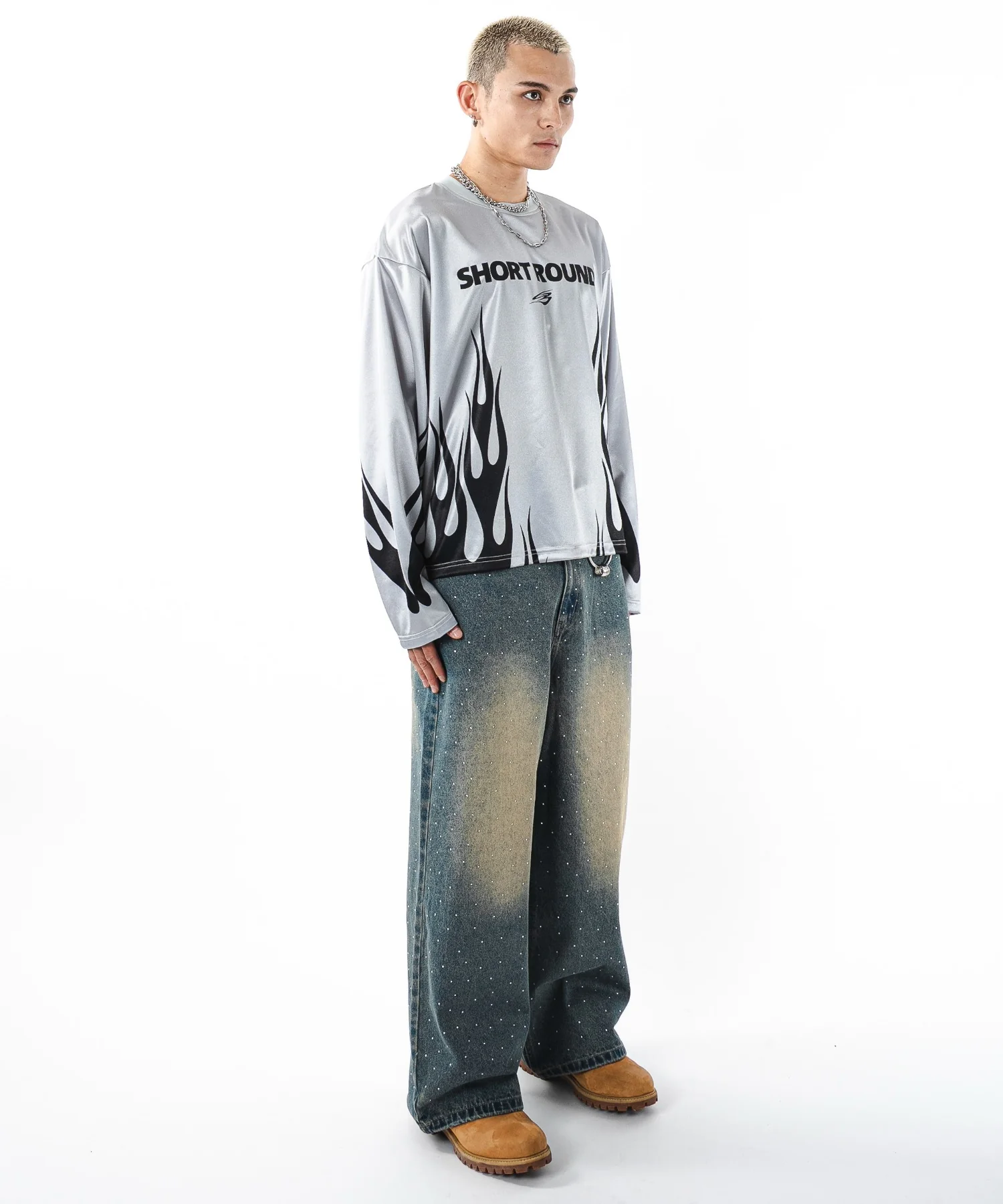 スーパーバギーラインストーンデニムパンツ - Image 14