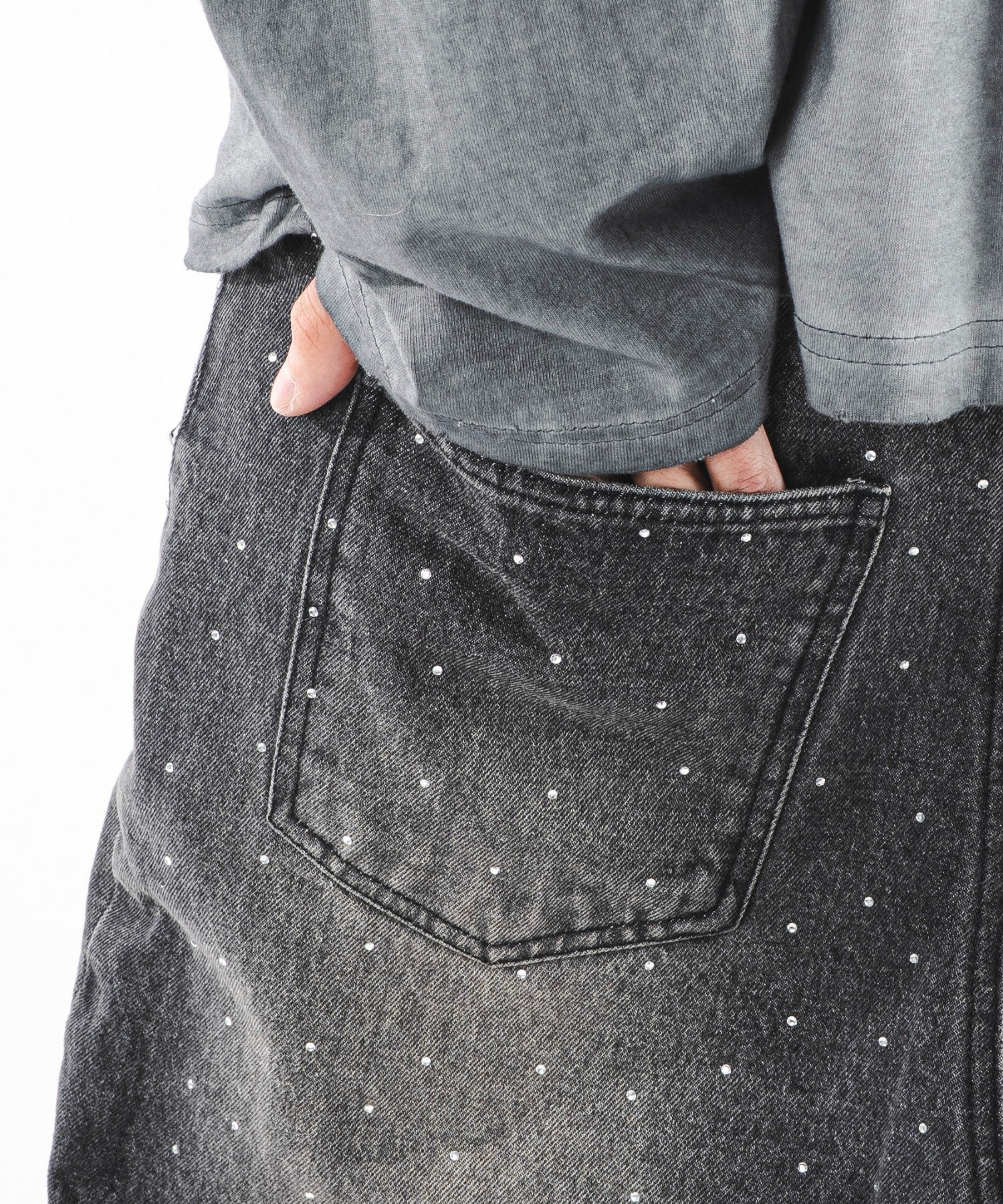 スーパーバギーラインストーンデニムパンツ - Image 19