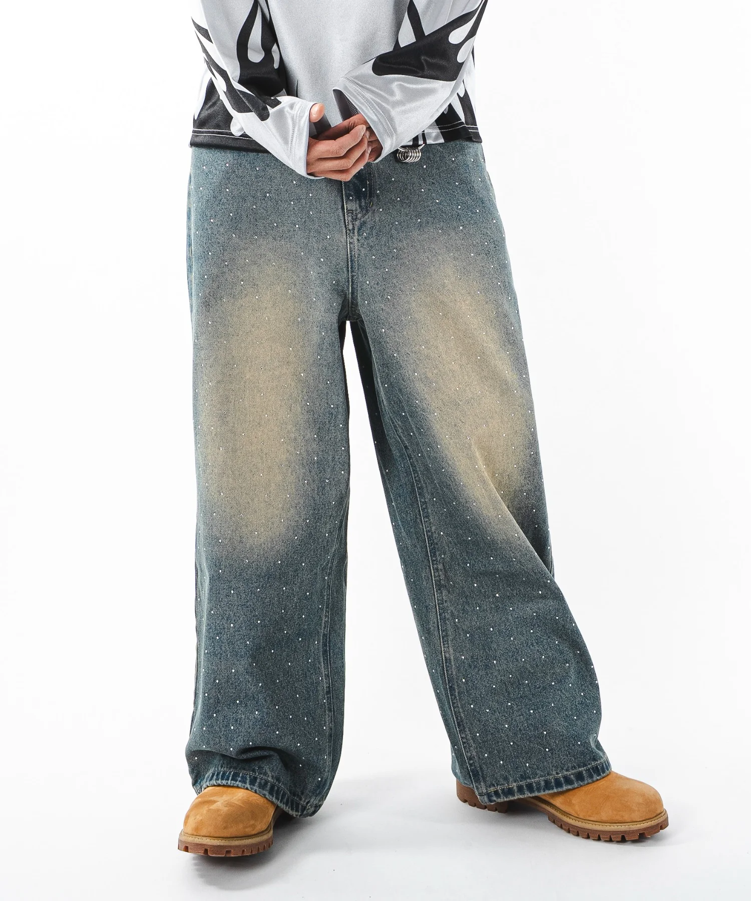 スーパーバギーラインストーンデニムパンツ - Image 25