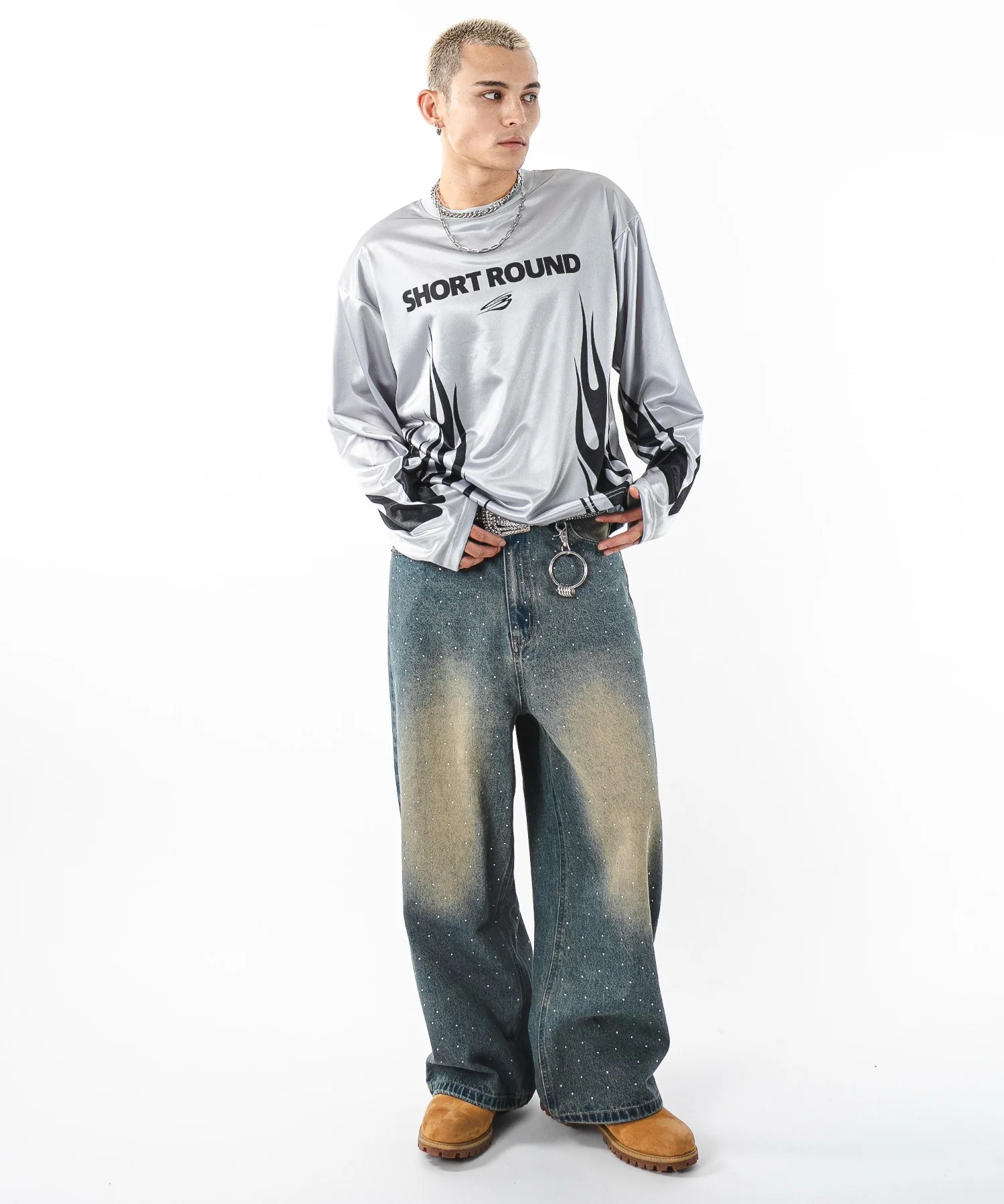 スーパーバギーラインストーンデニムパンツ - Image 29