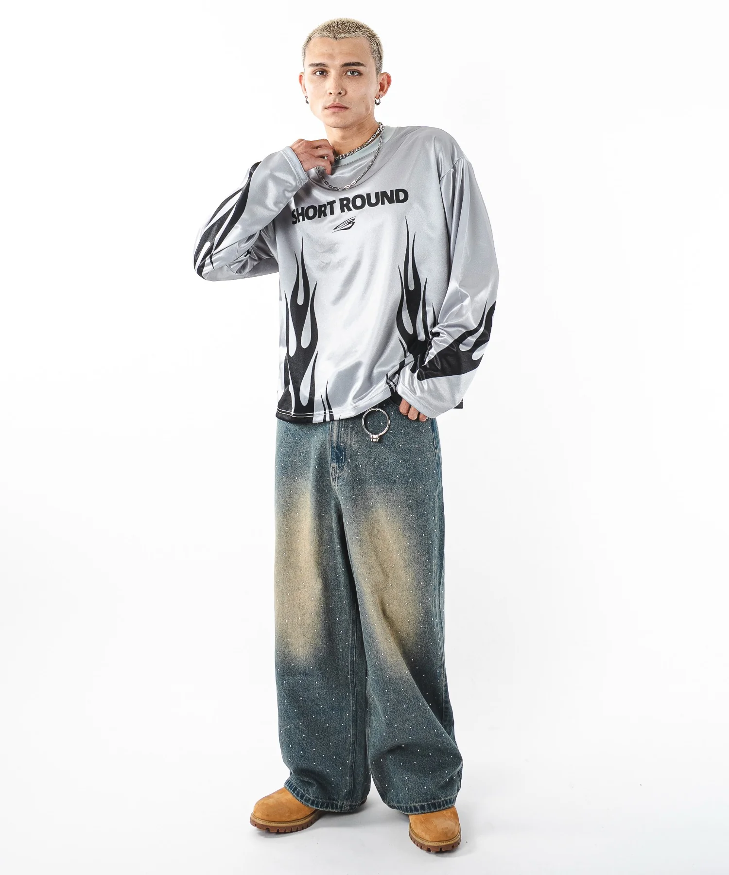 スーパーバギーラインストーンデニムパンツ - Image 30