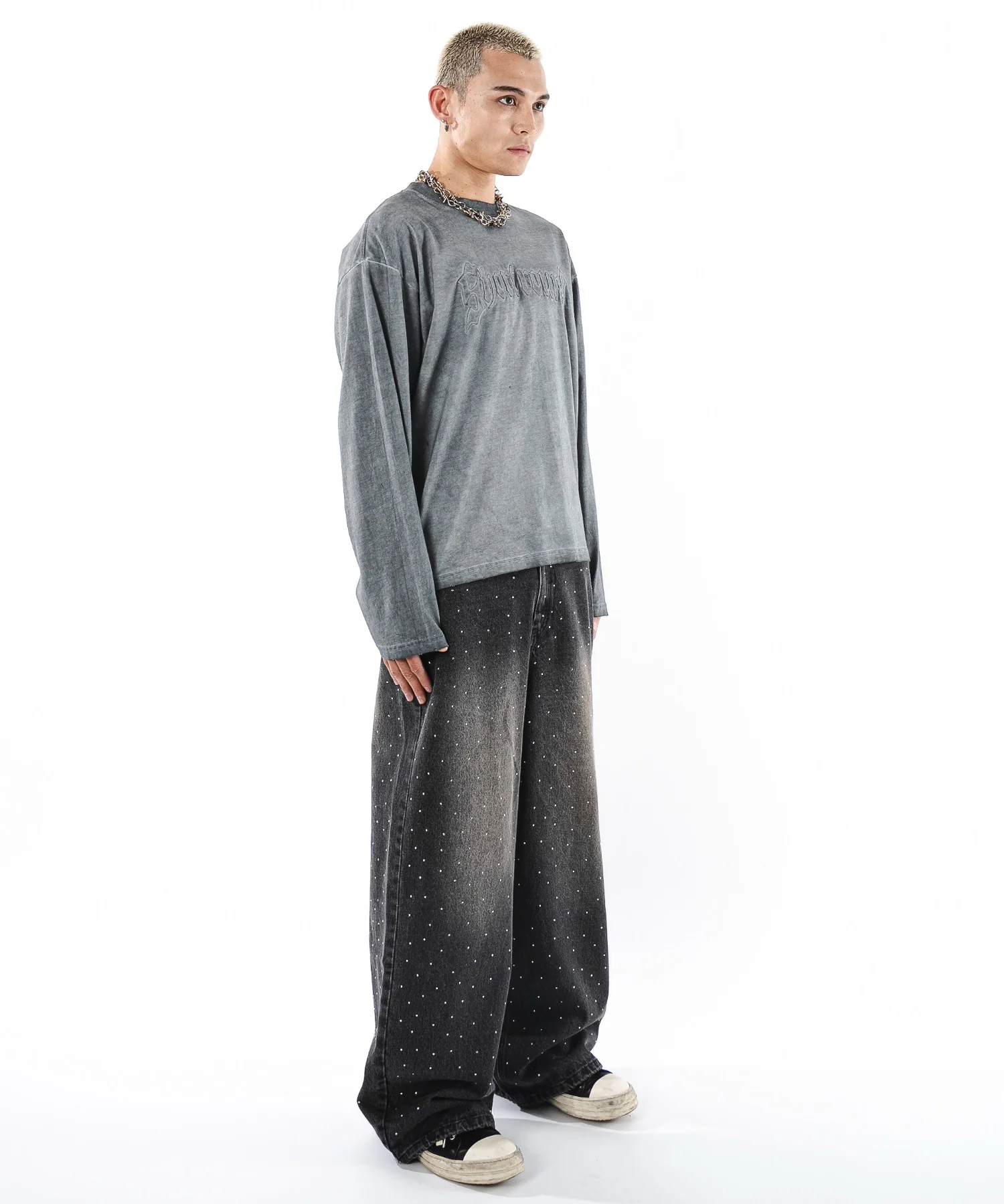 スーパーバギーラインストーンデニムパンツ - Image 6
