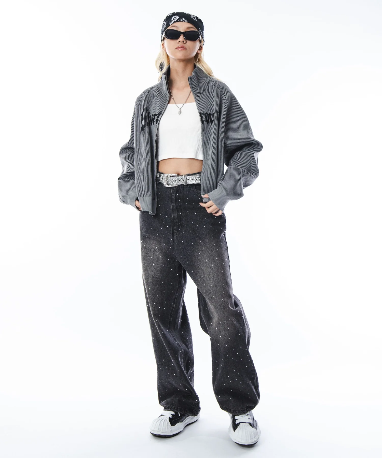 ショートグラフィックニットブルゾン - Image 33