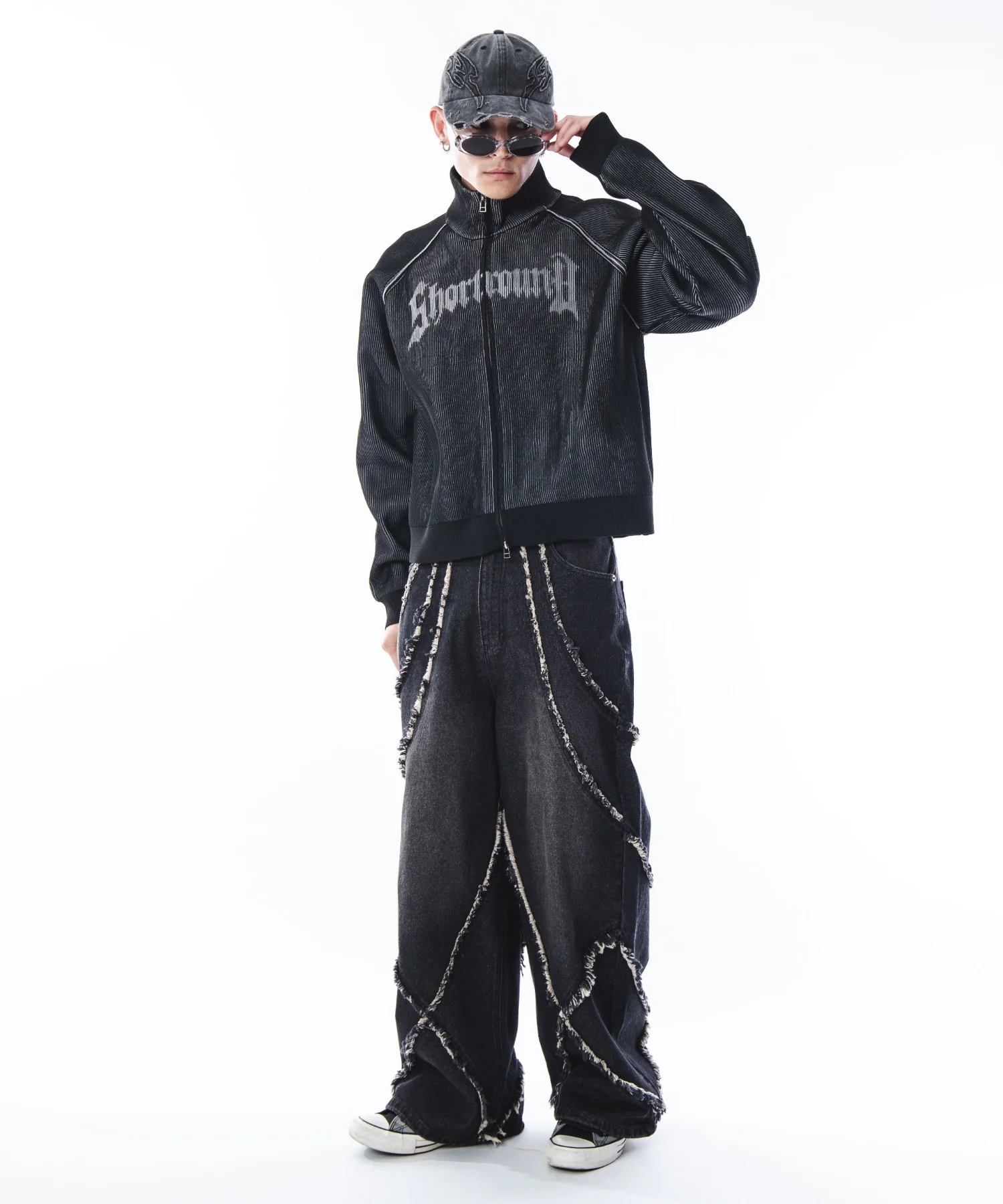 ショートグラフィックニットブルゾン - Image 5