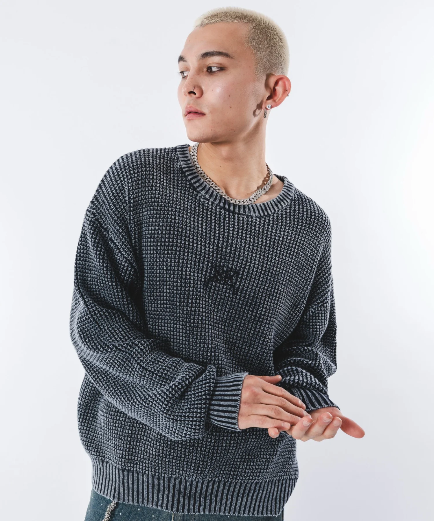 コンパクトフィットワッフルニットプルオーバー - Image 15