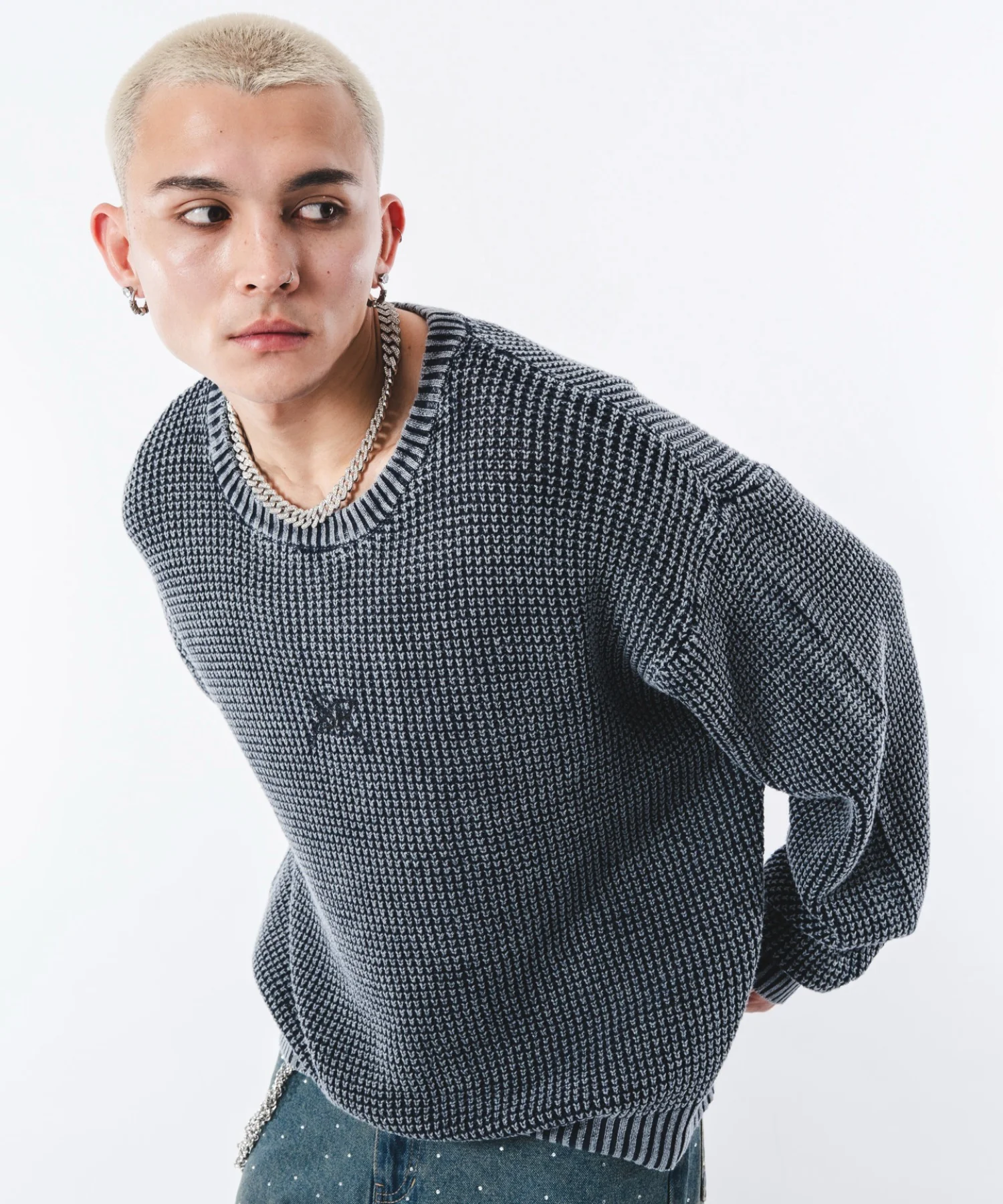 コンパクトフィットワッフルニットプルオーバー - Image 17