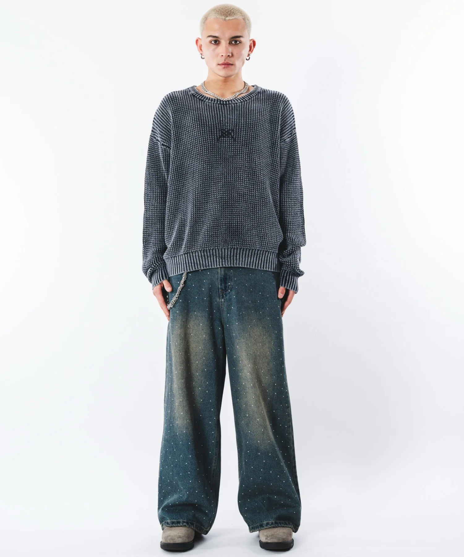 コンパクトフィットワッフルニットプルオーバー - Image 18