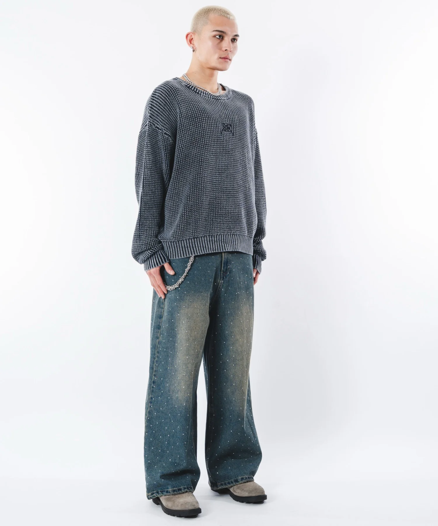 コンパクトフィットワッフルニットプルオーバー - Image 21