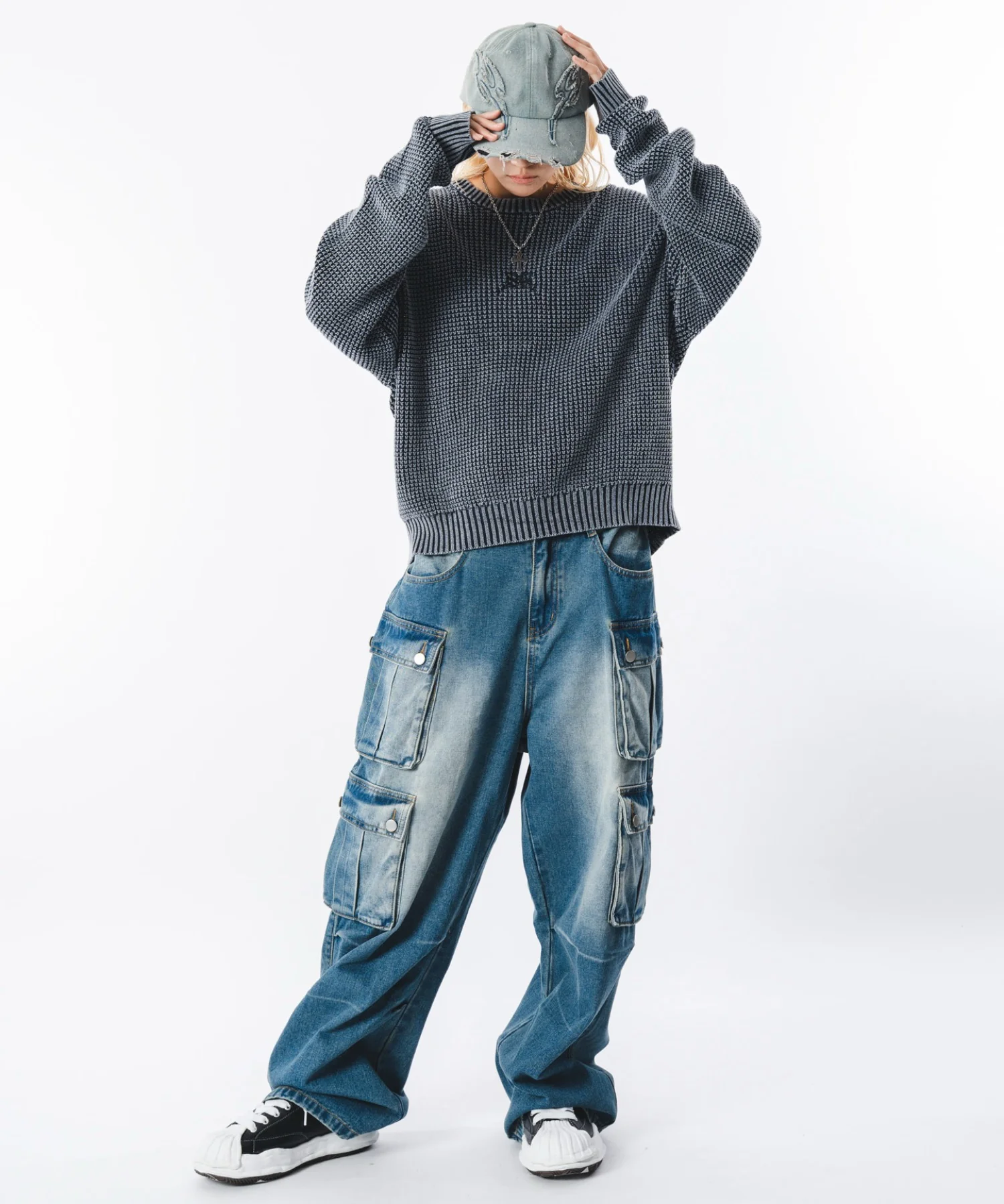 コンパクトフィットワッフルニットプルオーバー - Image 29