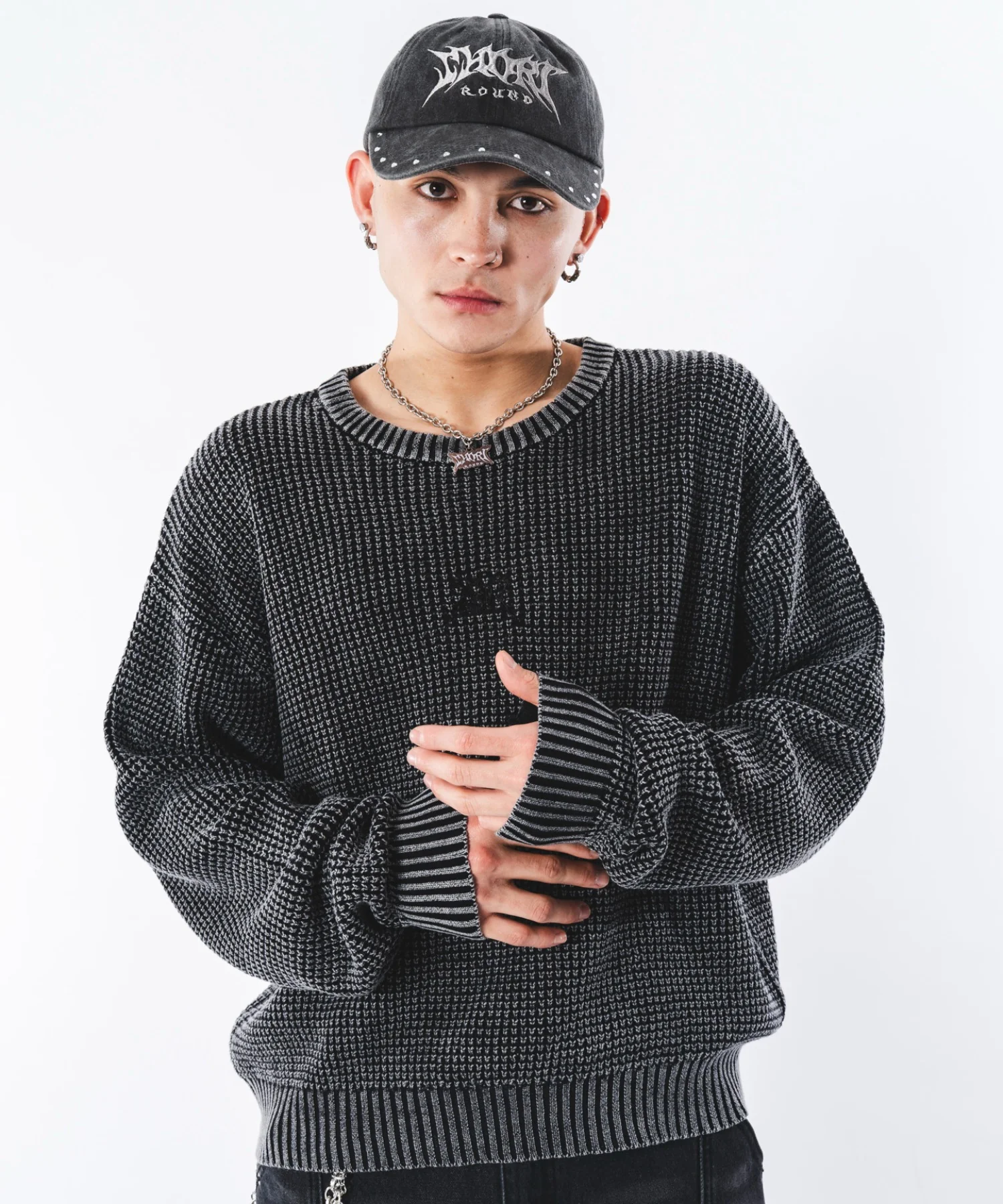 コンパクトフィットワッフルニットプルオーバー - Image 30