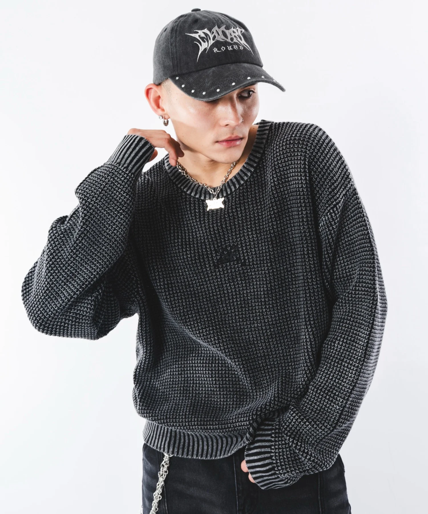 コンパクトフィットワッフルニットプルオーバー - Image 33