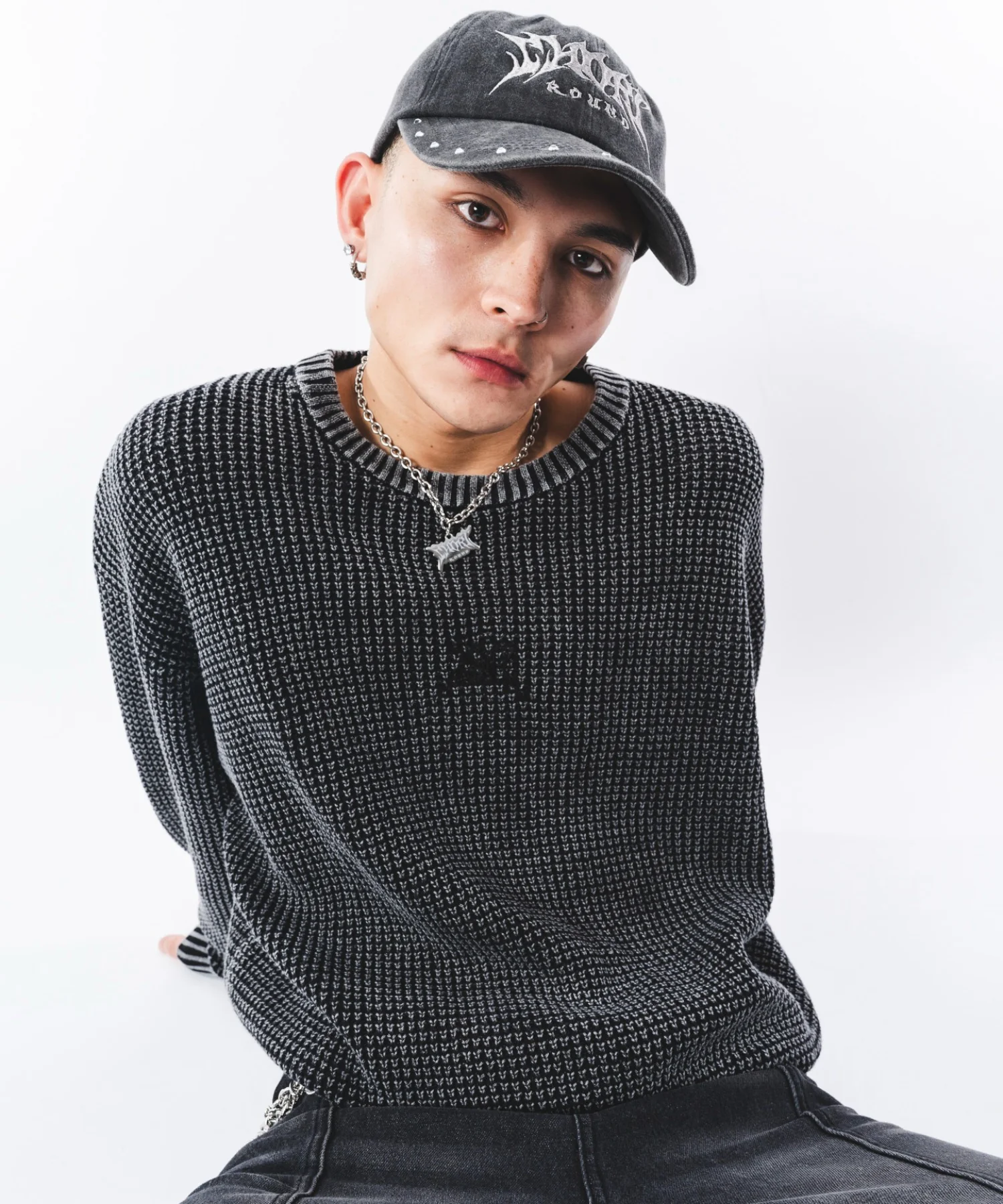 コンパクトフィットワッフルニットプルオーバー - Image 34