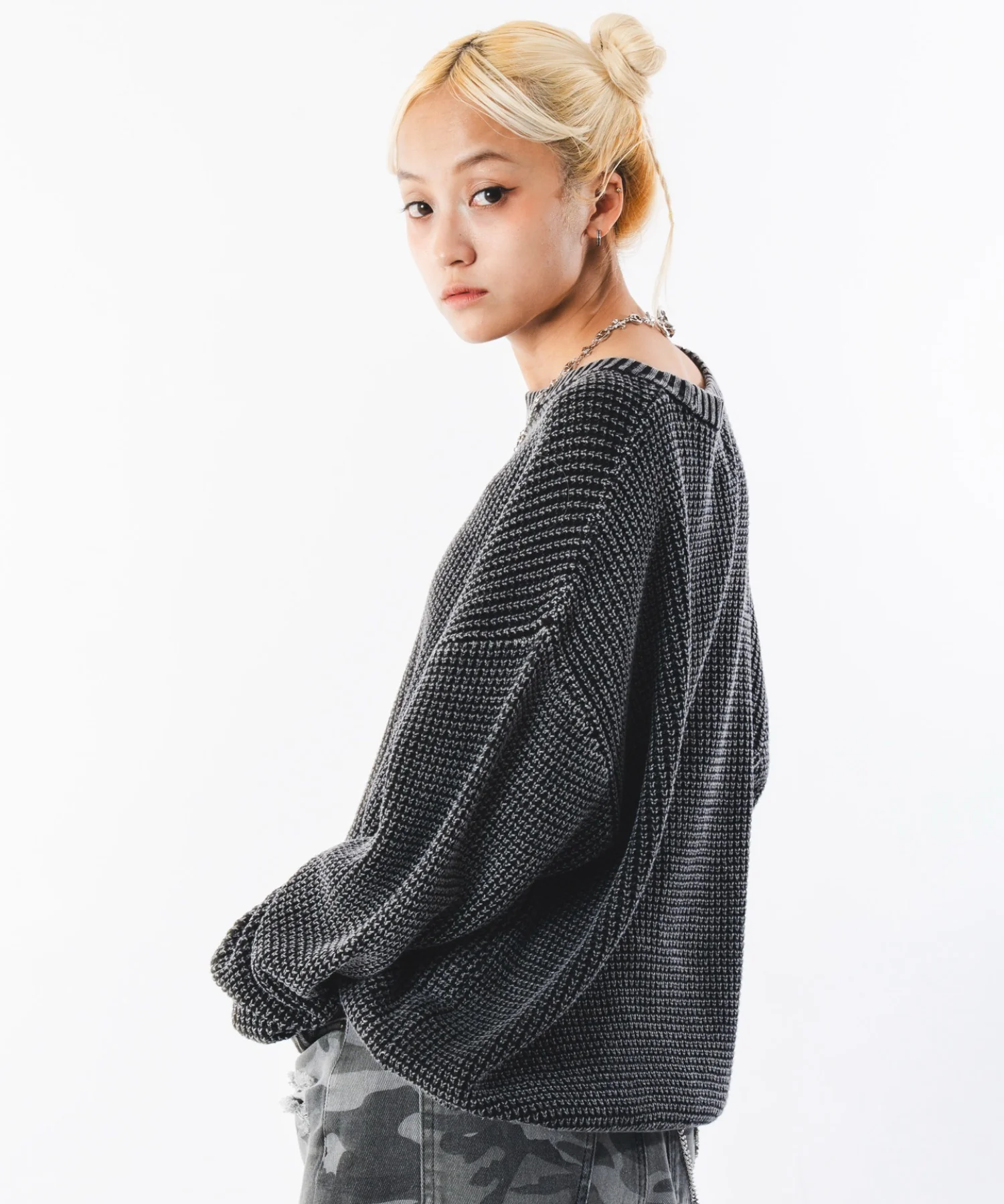 コンパクトフィットワッフルニットプルオーバー - Image 38