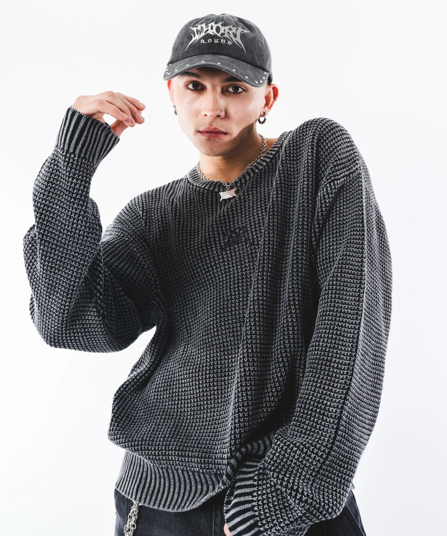 コンパクトフィットワッフルニットプルオーバー - Image 4