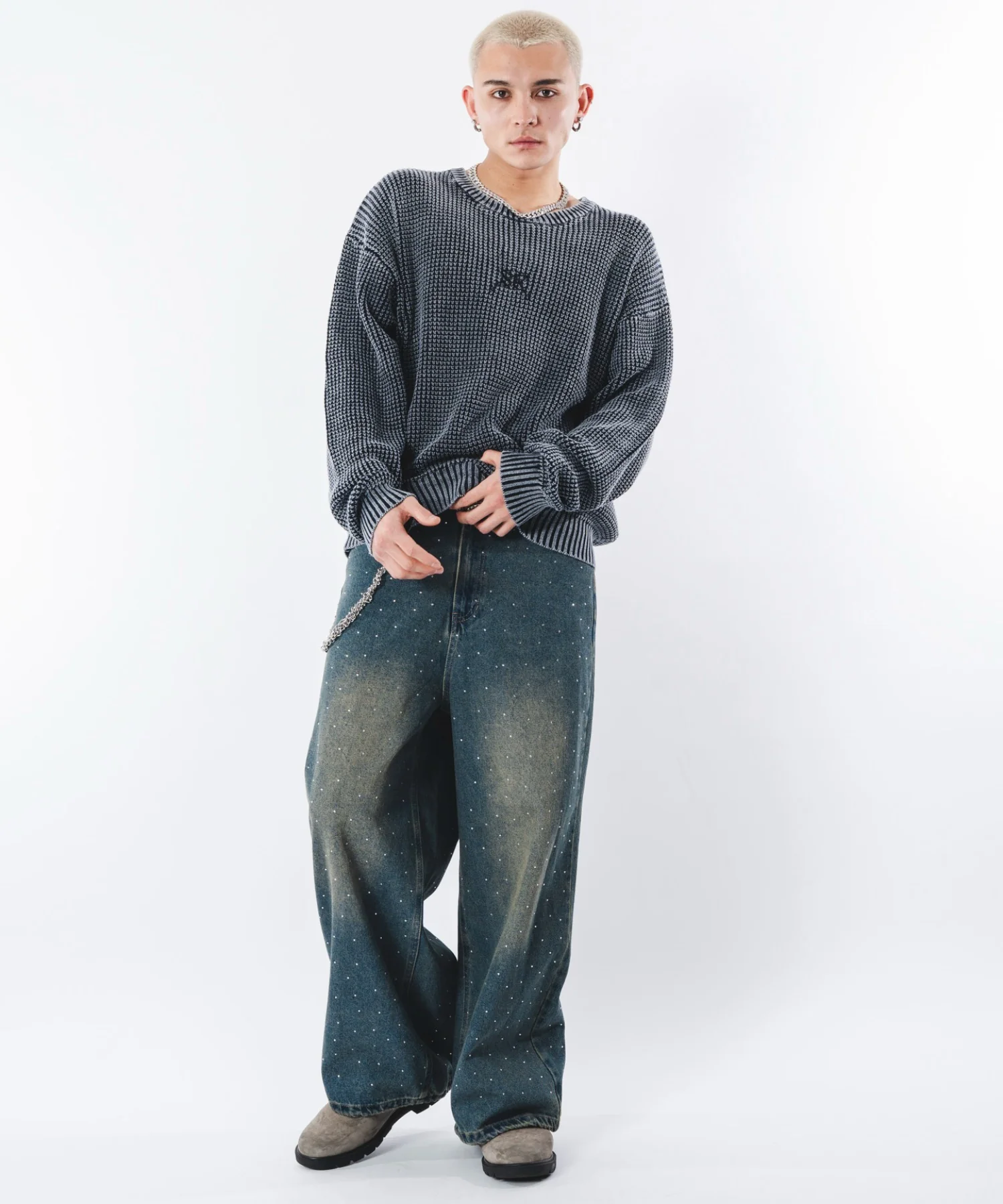 コンパクトフィットワッフルニットプルオーバー - Image 5