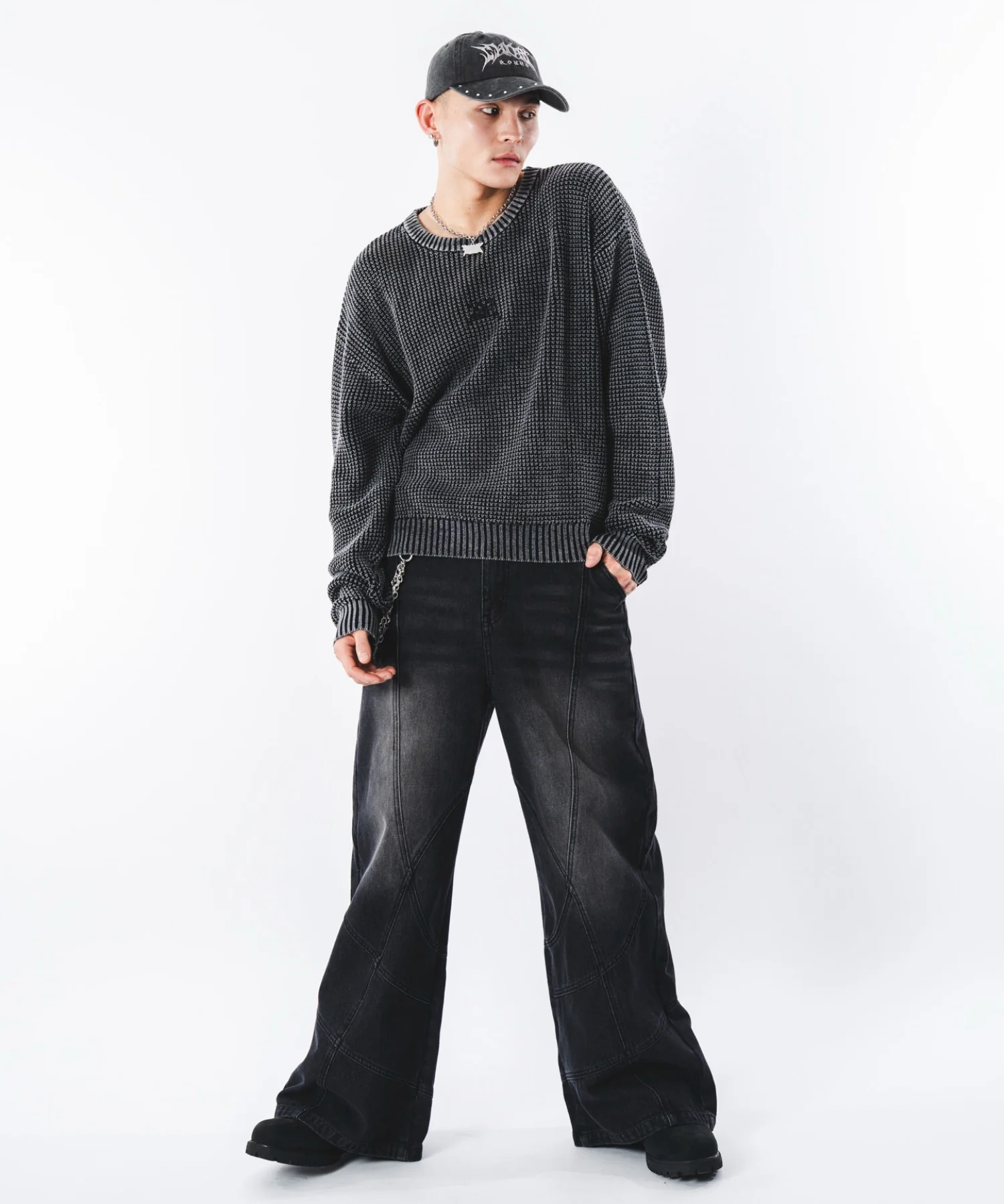 コンパクトフィットワッフルニットプルオーバー - Image 7