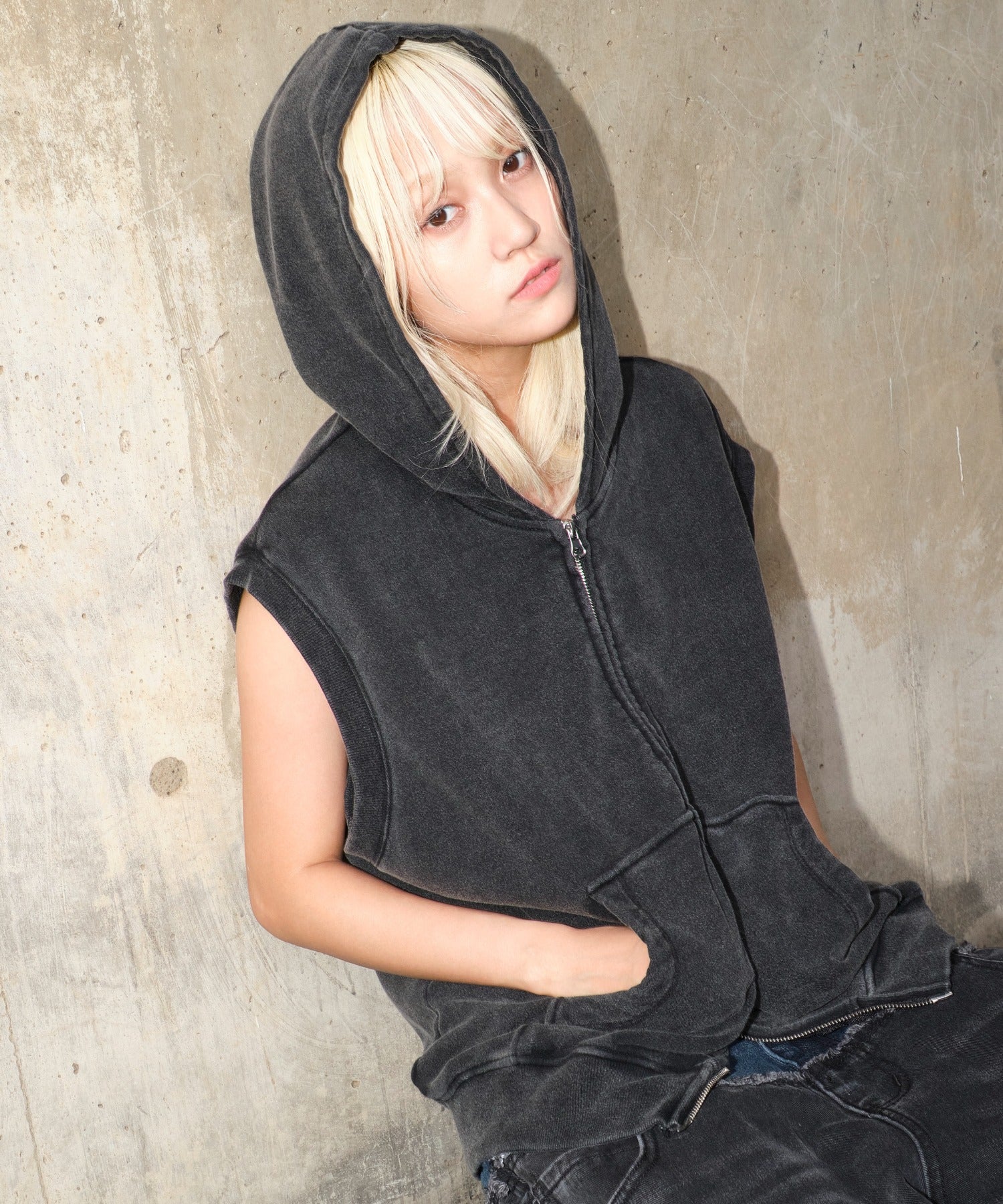 ショートノースリーブZIPパーカー - Image 5
