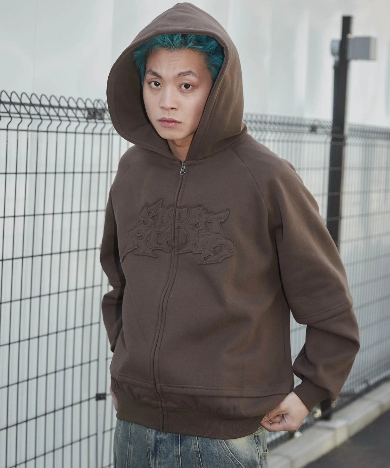 ダメージアップリケレイヤードZIPパーカー - Image 12