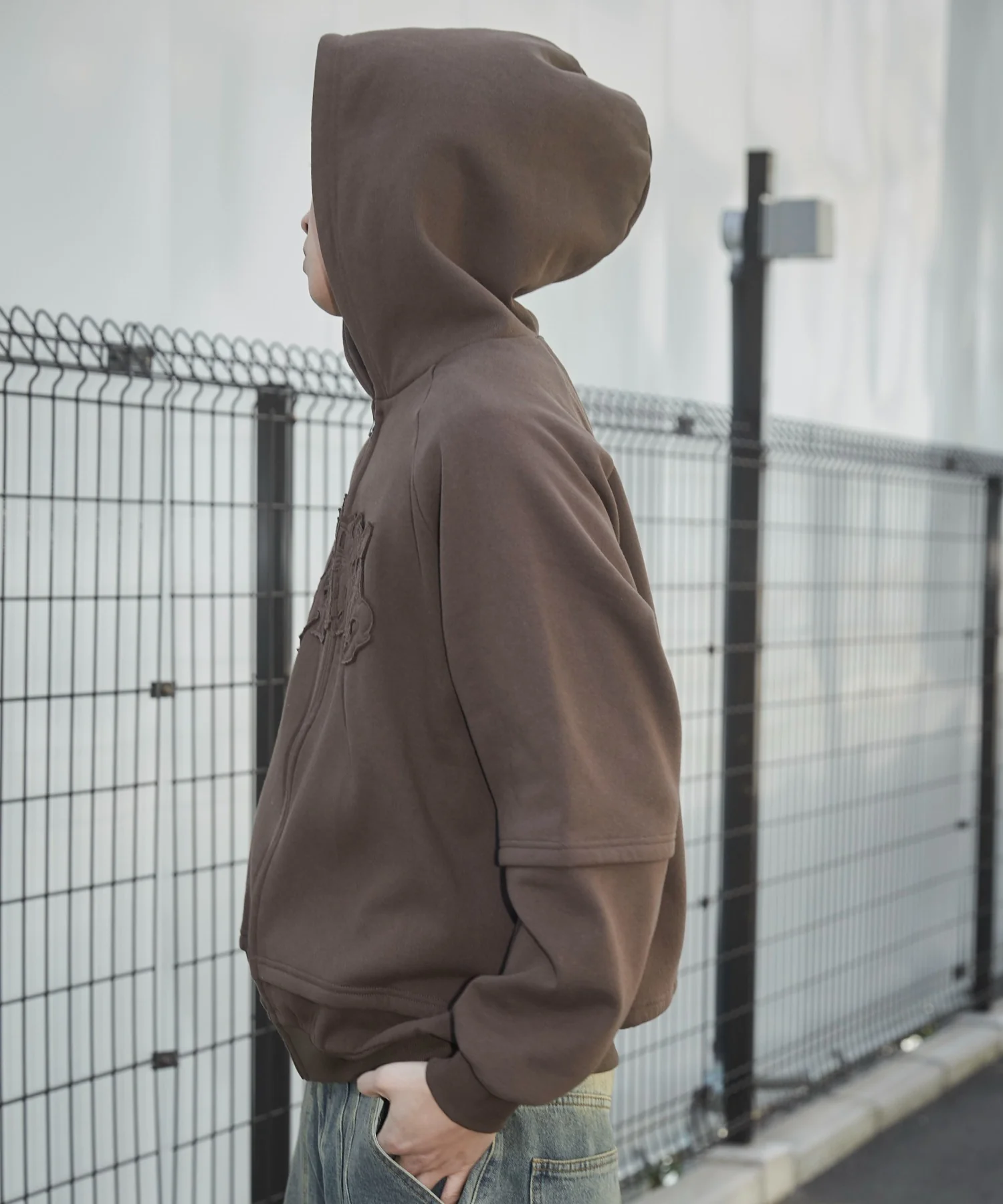 ダメージアップリケレイヤードZIPパーカー - Image 14