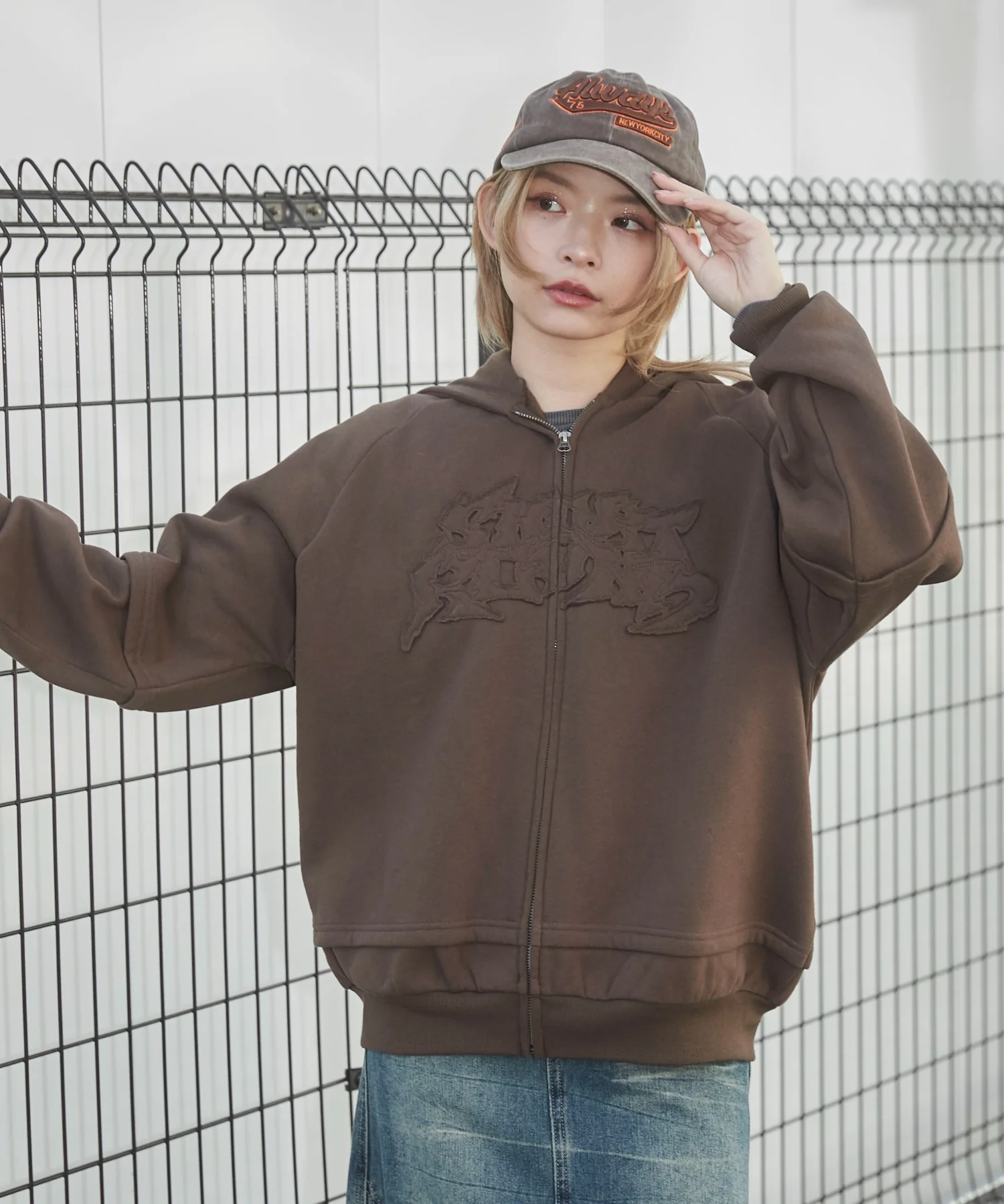ダメージアップリケレイヤードZIPパーカー - Image 19