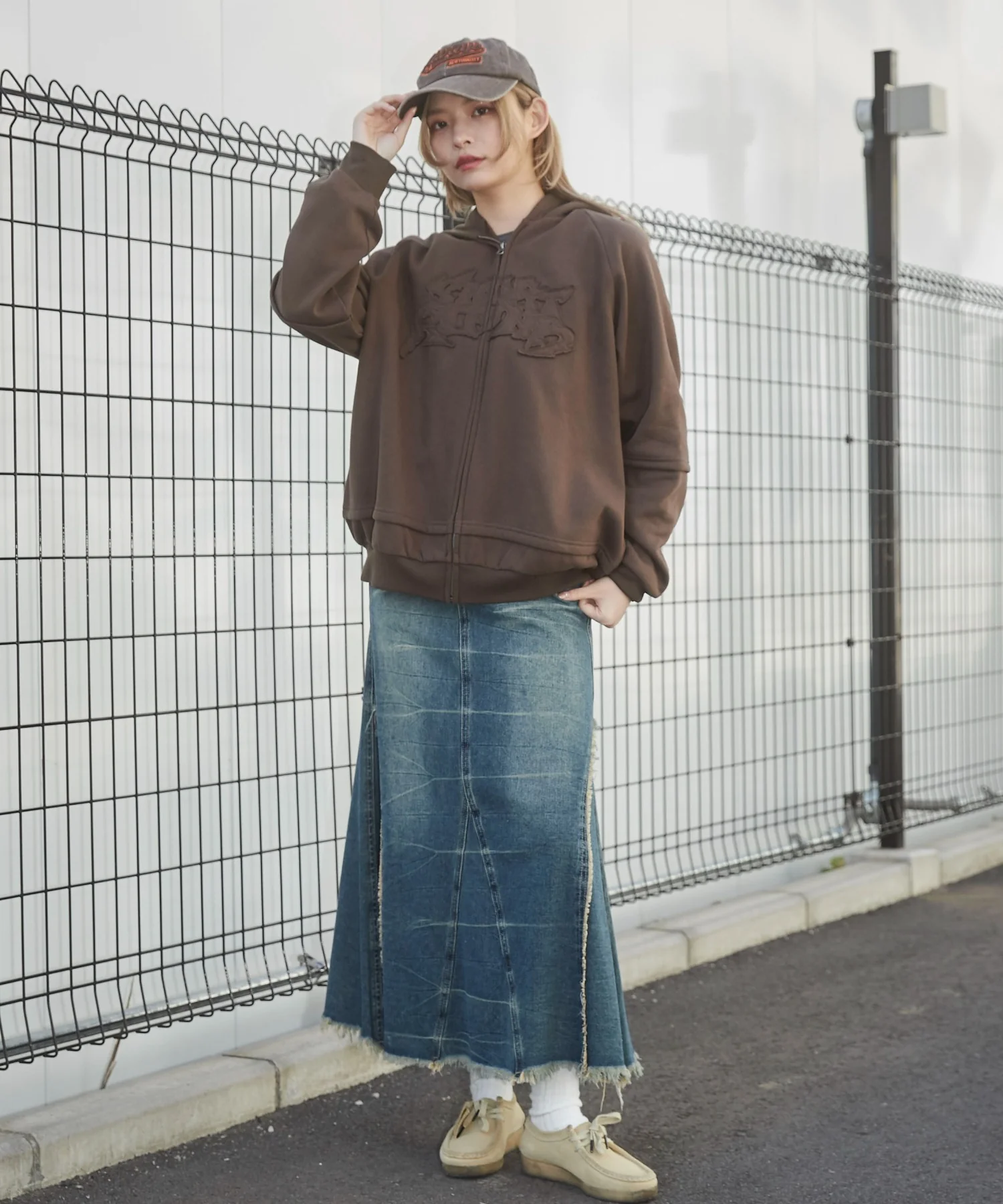ダメージアップリケレイヤードZIPパーカー - Image 5