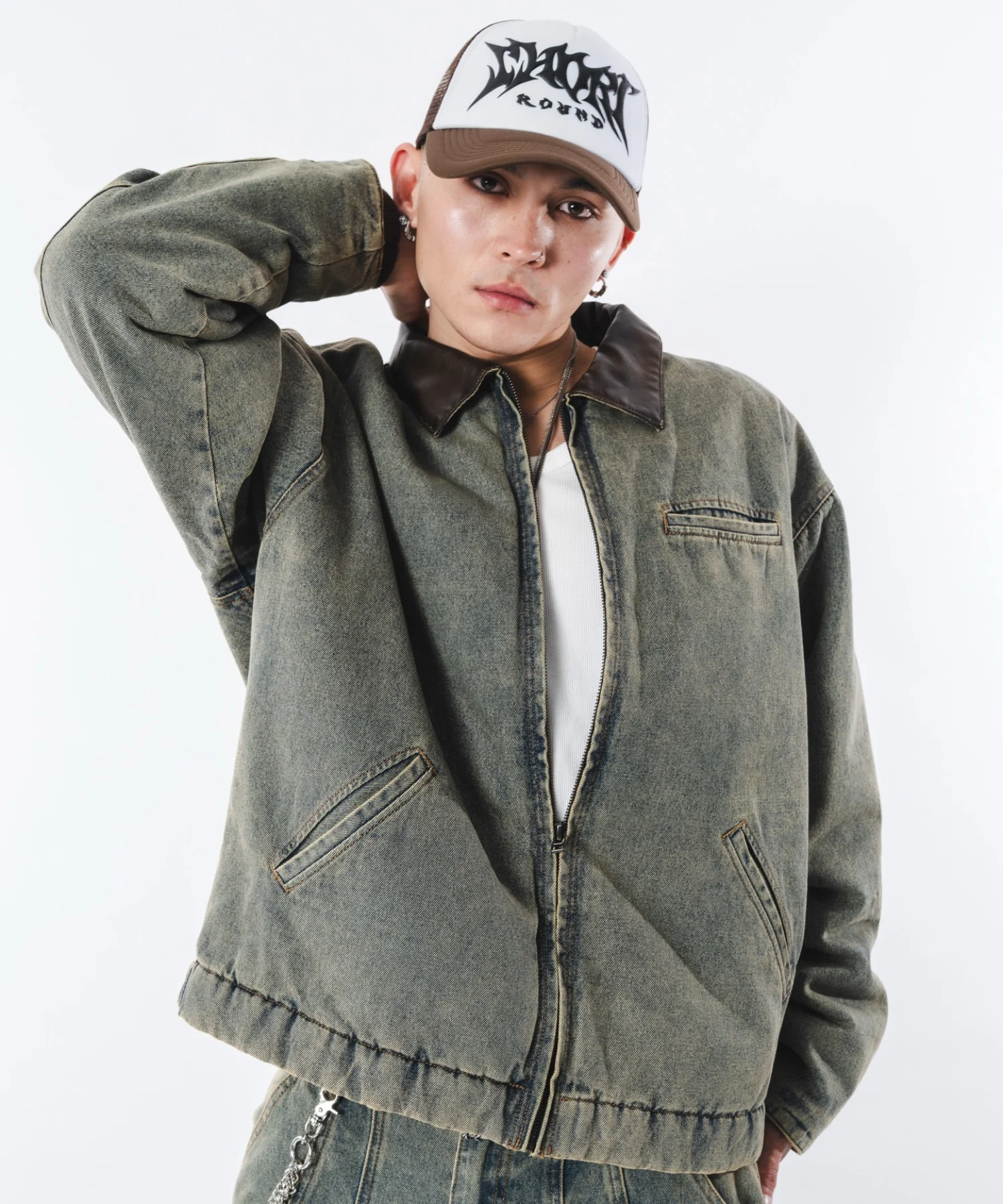 キルティングZIPデニムジャケット - Image 11