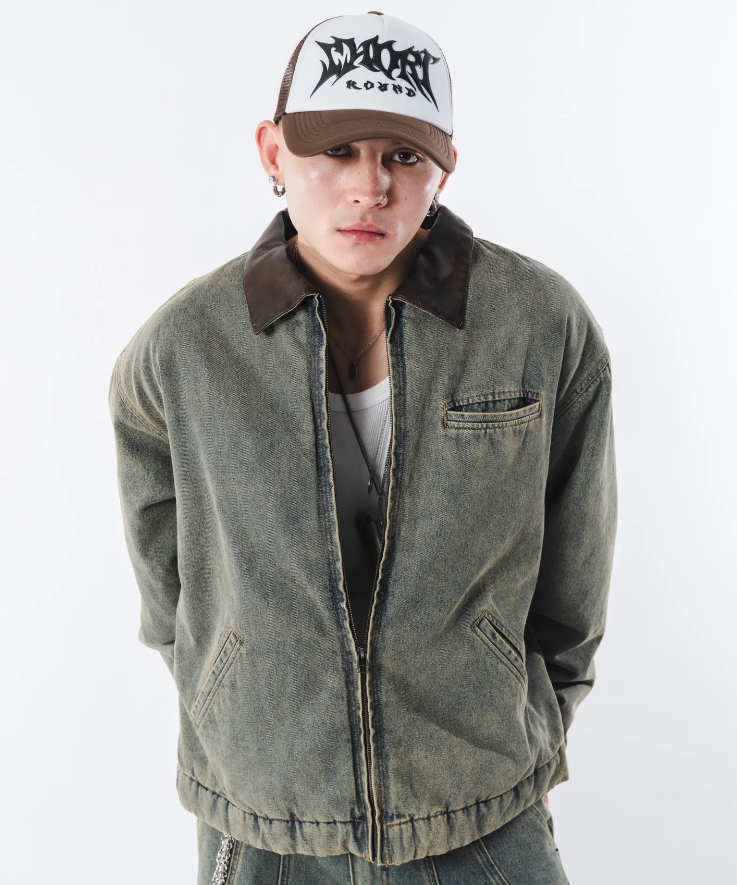 キルティングZIPデニムジャケット - Image 7