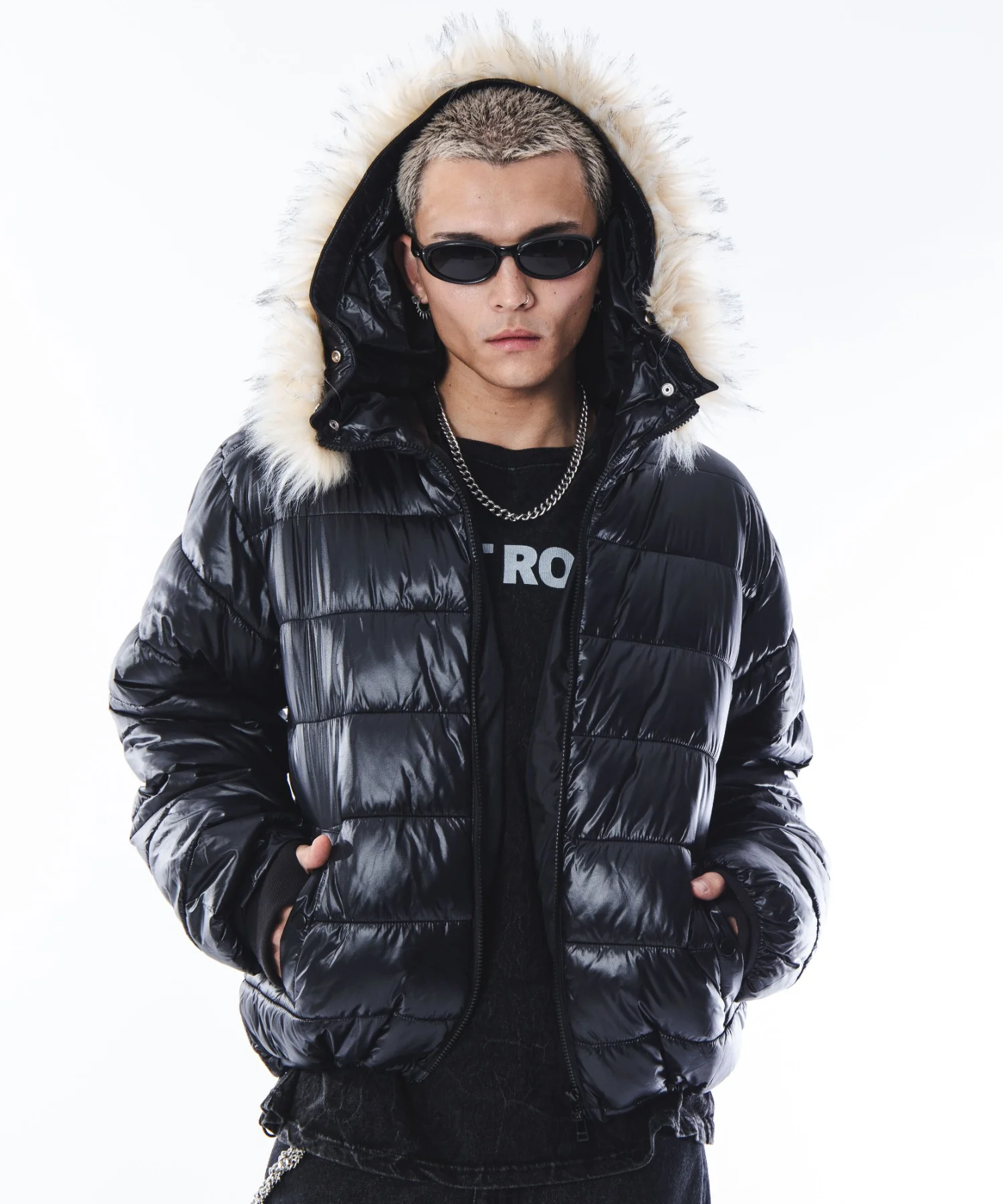 2WAYシャイニーパファーフーディー