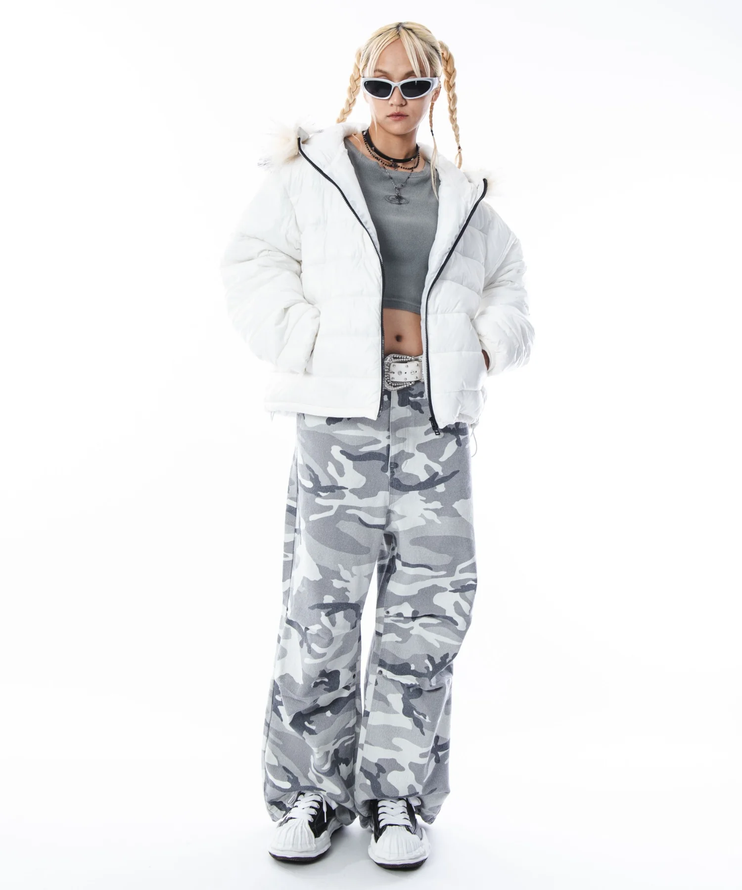 2WAYシャイニーパファーフーディー - Image 4