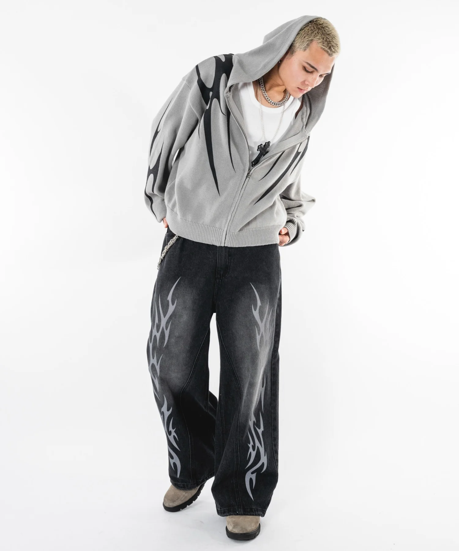 トライバルニットZIPパーカー - Image 15