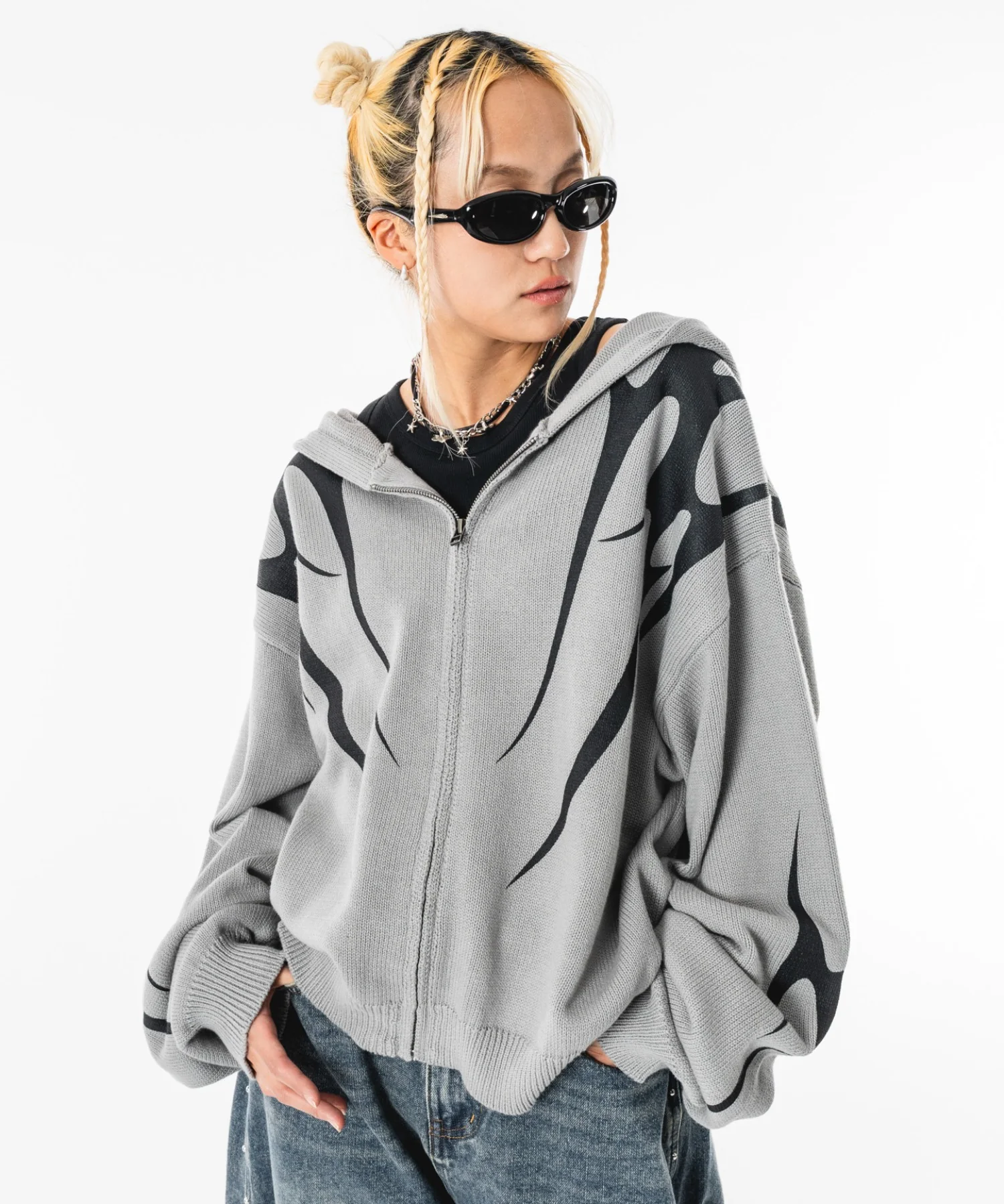 トライバルニットZIPパーカー - Image 17