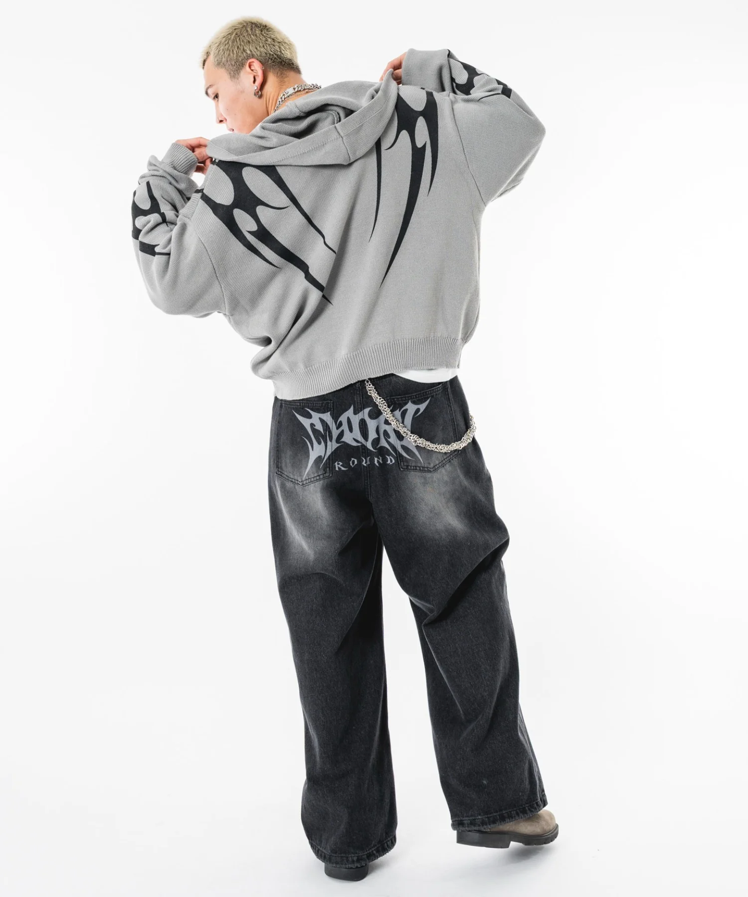 トライバルニットZIPパーカー - Image 5