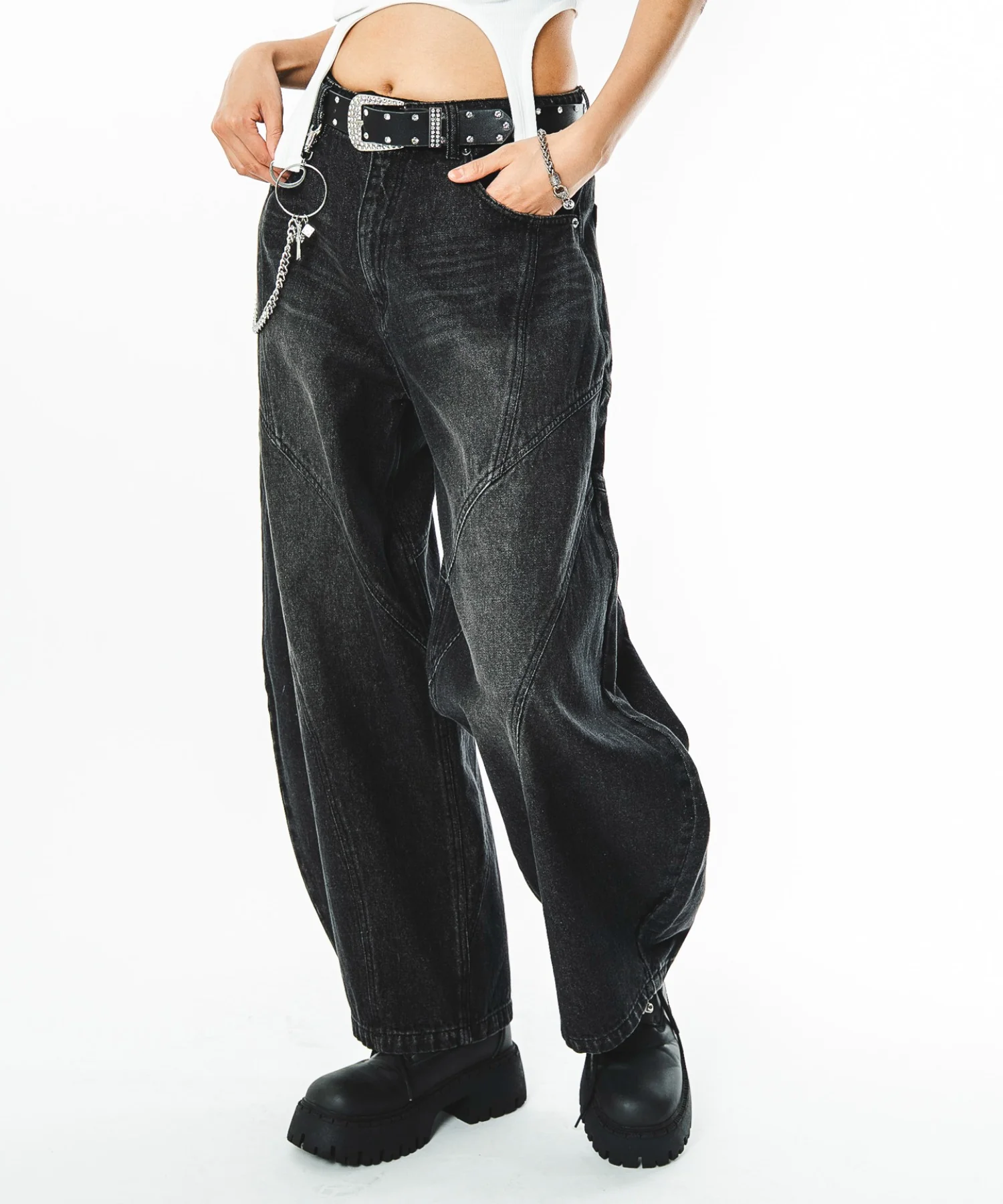 スウィッチングカーブデニムパンツ - Image 16